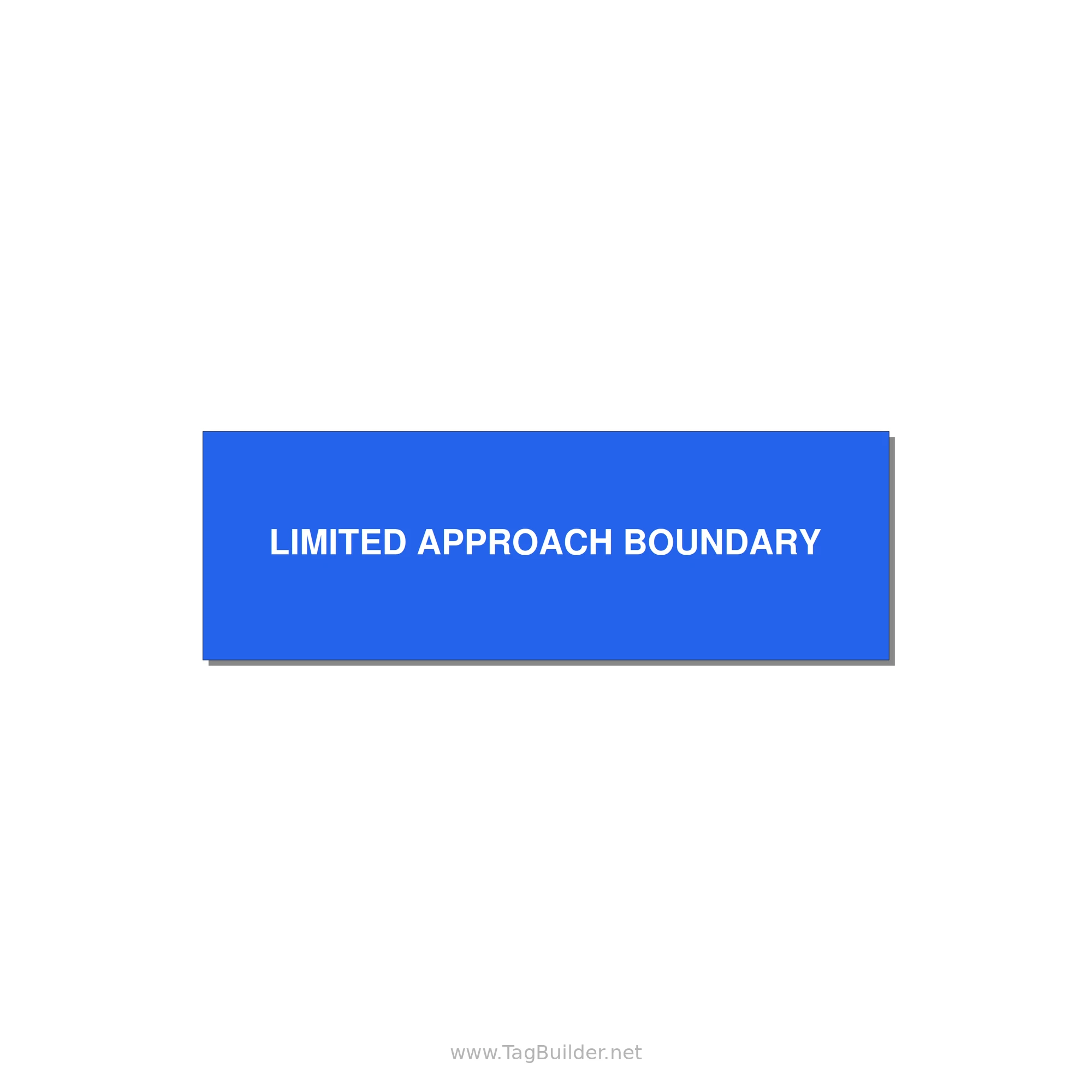 3.0x1.0" Safety Label - LIMITED APPROACH BOUNDARY — 3x1" White on Blue, Adhesive