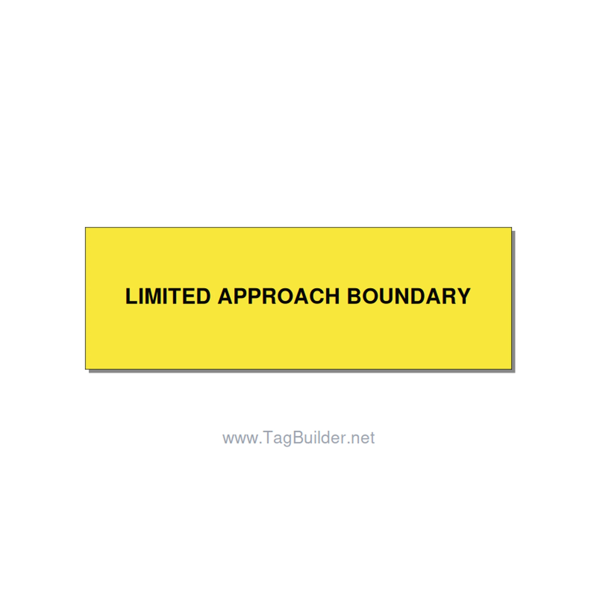 3.0x1.0" Safety Label - LIMITED APPROACH BOUNDARY, Black/Yellow, Holes