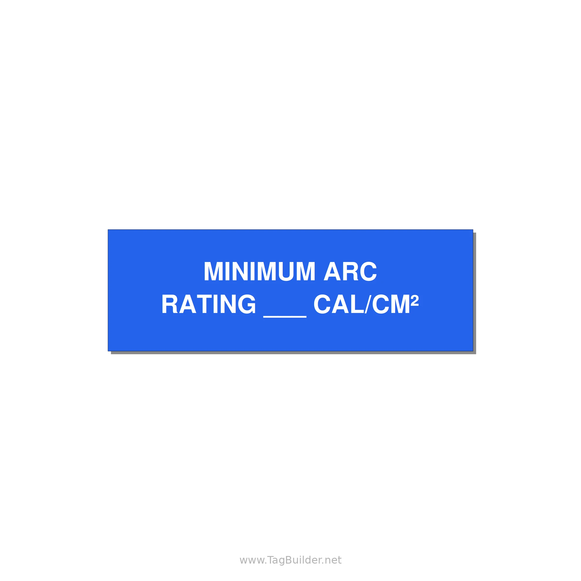 3.0x1.0" Safety Label - MINIMUM ARC RATING ___ CA — 3x1" White on Blue, Holes