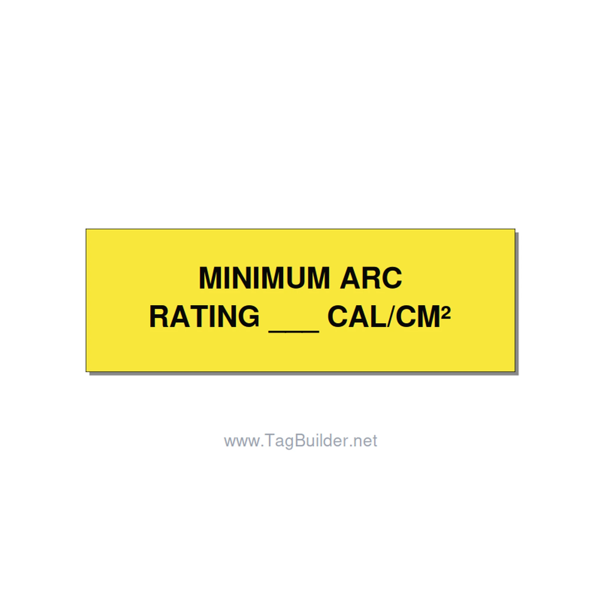 3.0x1.0" Safety Label - MINIMUM ARC RATING ___ CA, Black/Yellow, Adhesive