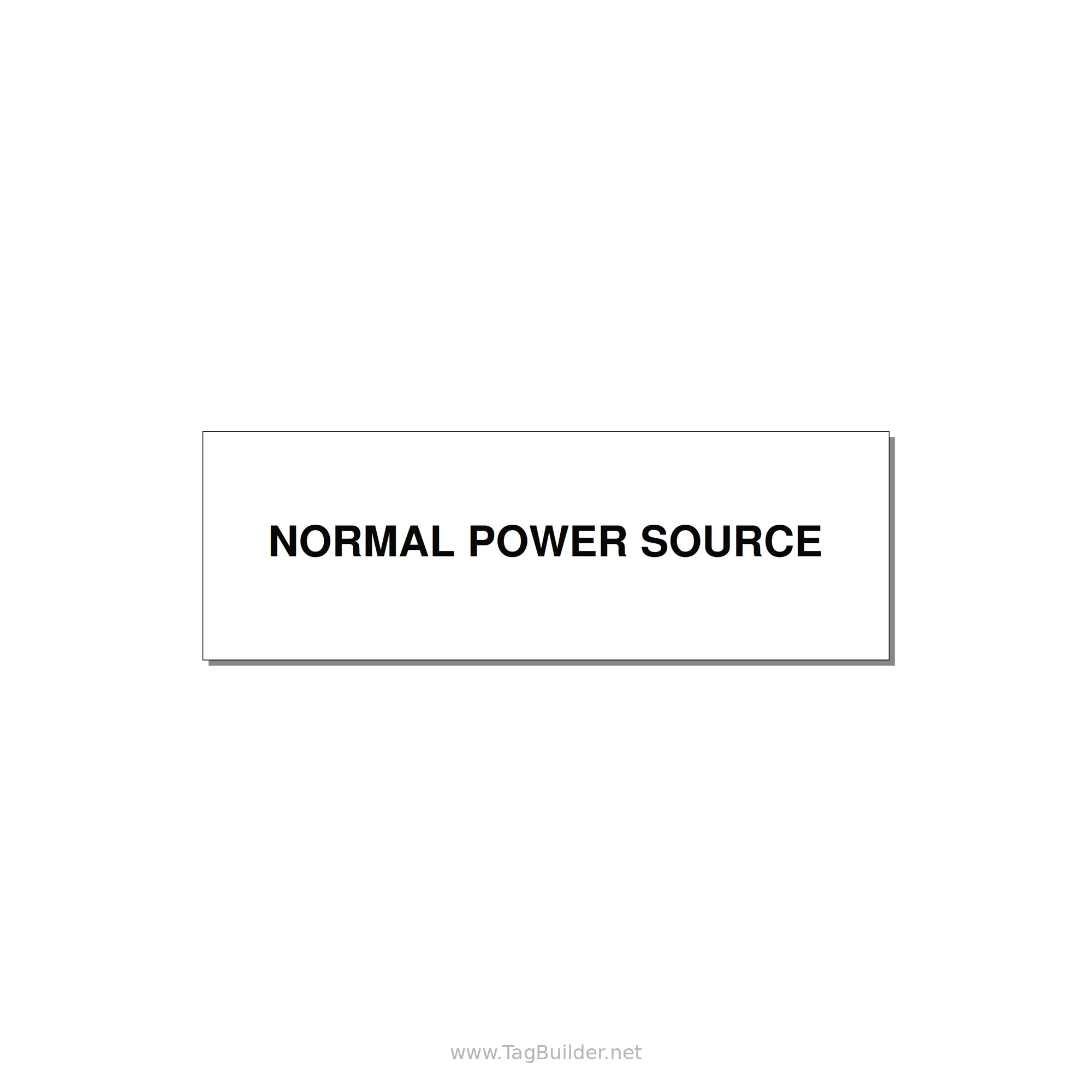3.0x1.0" Safety Label - NORMAL POWER SOURCE — 3x1" Black on White, Adhesive