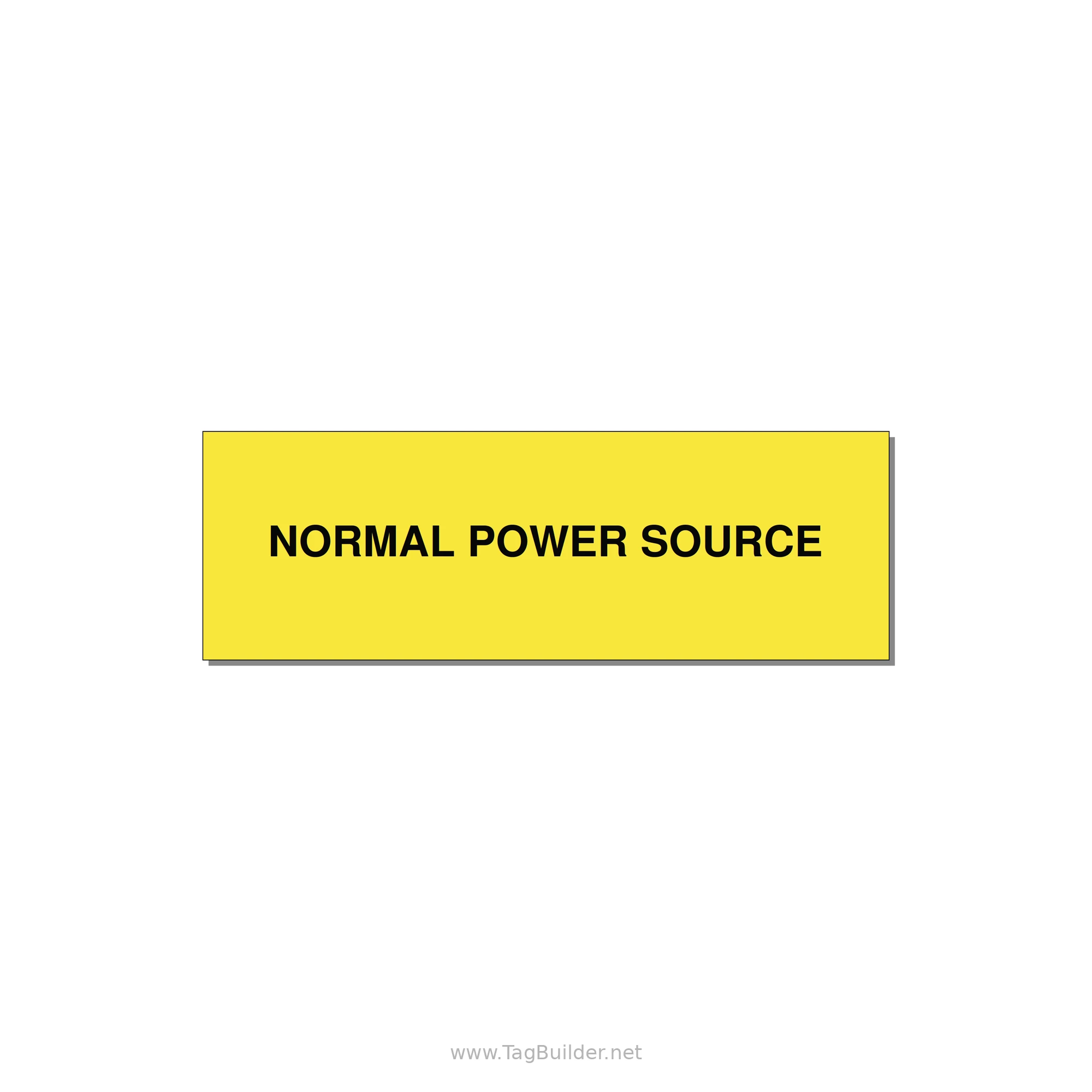 3.0x1.0" Safety Label - NORMAL POWER SOURCE — 3x1" Black on Yellow, Adhesive