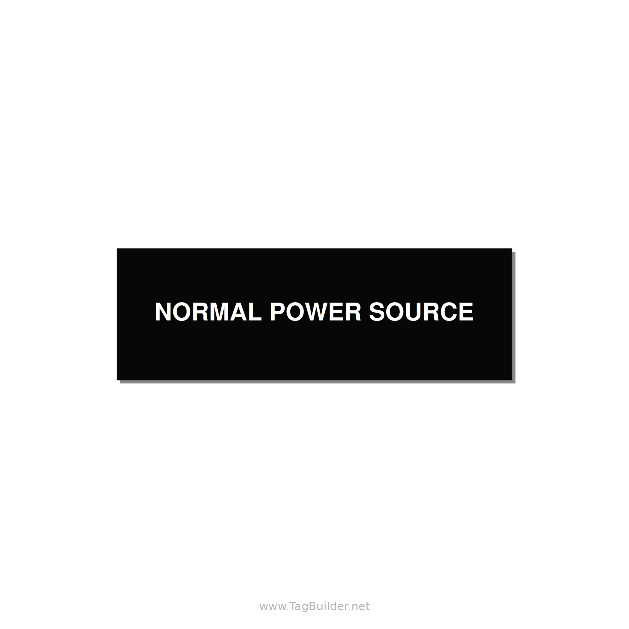 3.0x1.0" Safety Label - NORMAL POWER SOURCE — 3x1" White on Black, Adhesive