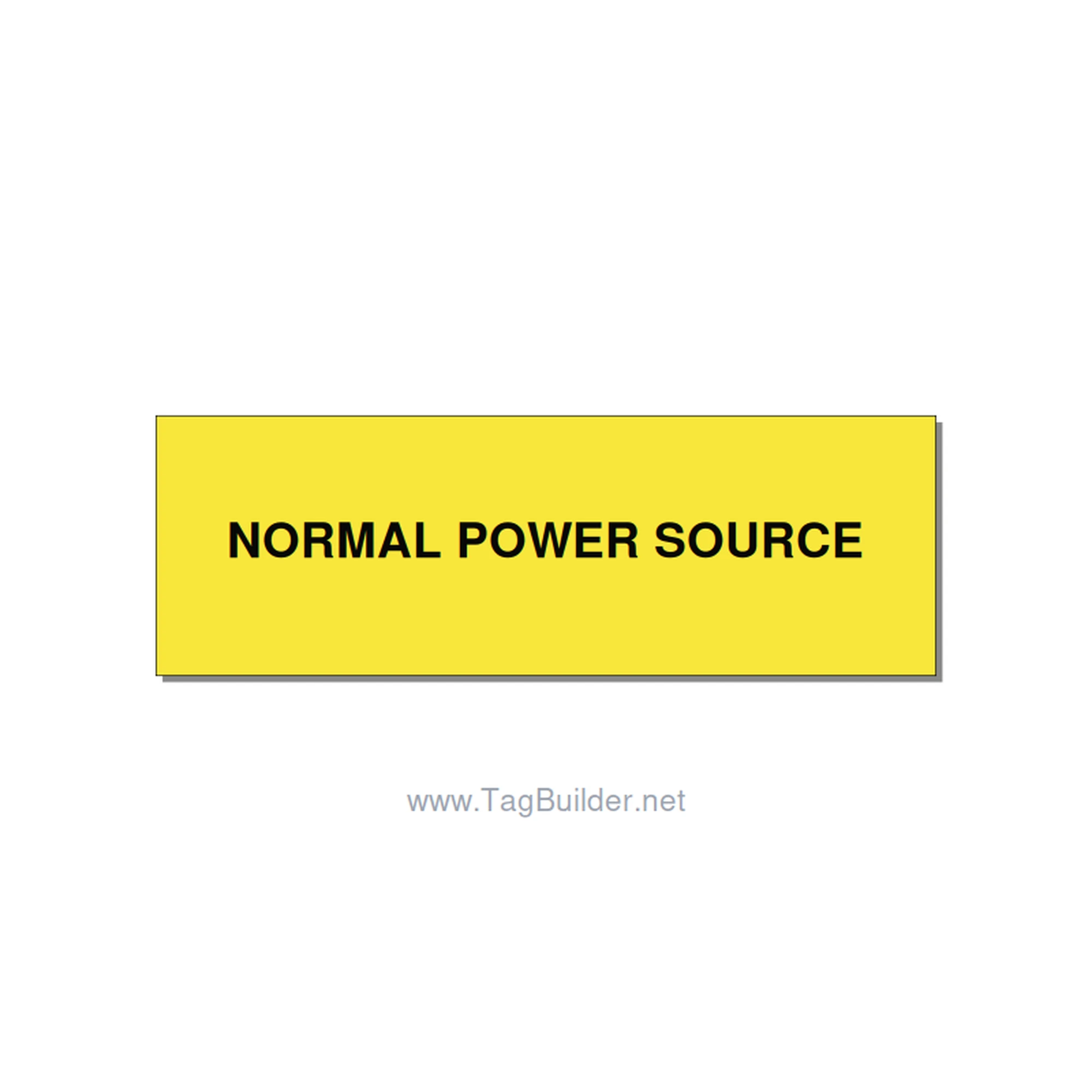 3.0x1.0" Safety Label - NORMAL POWER SOURCE, Black/Yellow, Adhesive