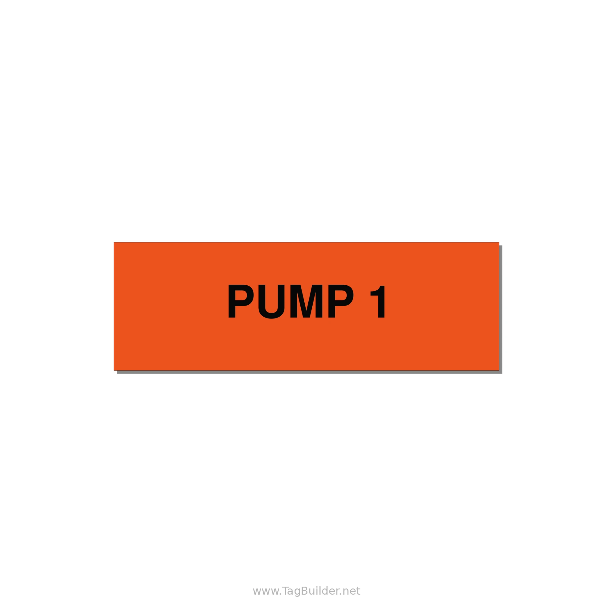 3.0x1.0" Safety Label - PUMP 1 — 3x1" Black on Orange, Holes