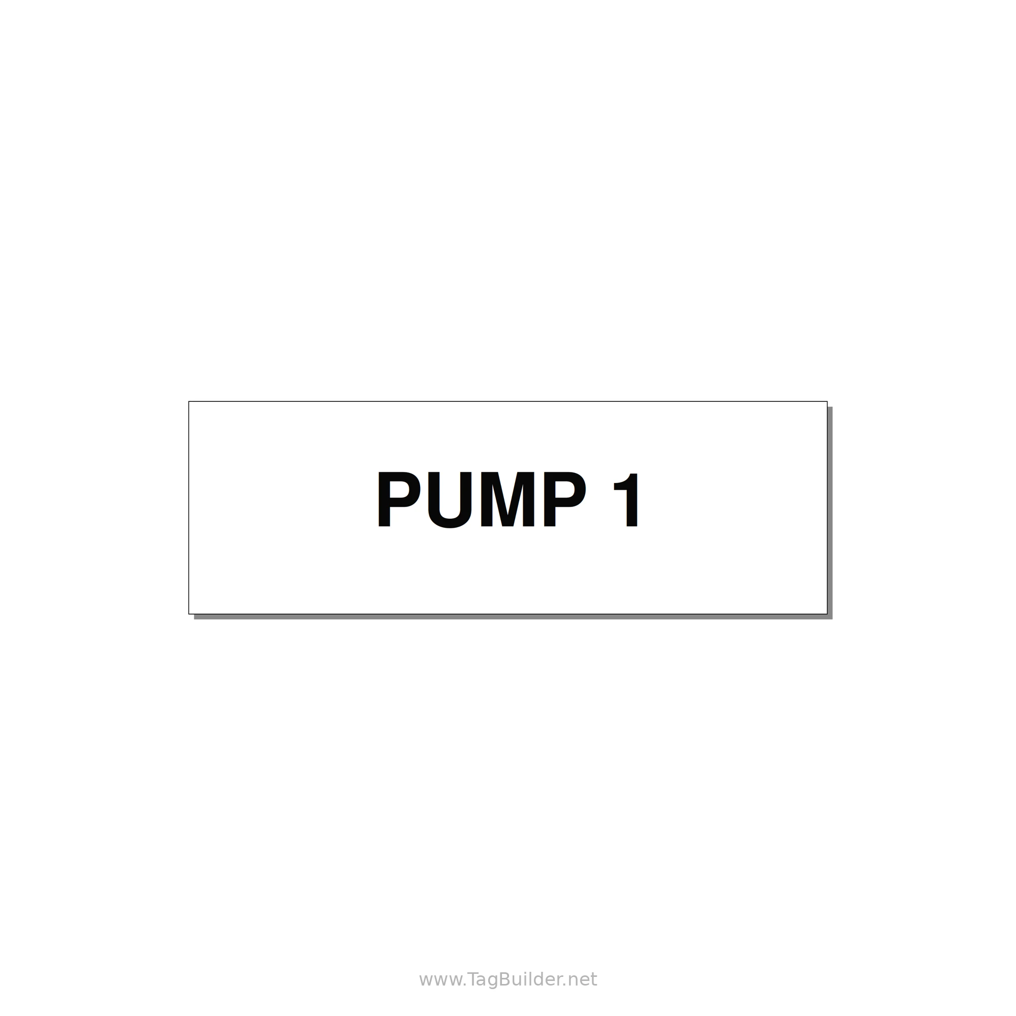 3.0x1.0" Safety Label - PUMP 1 — 3x1" Black on White, Adhesive