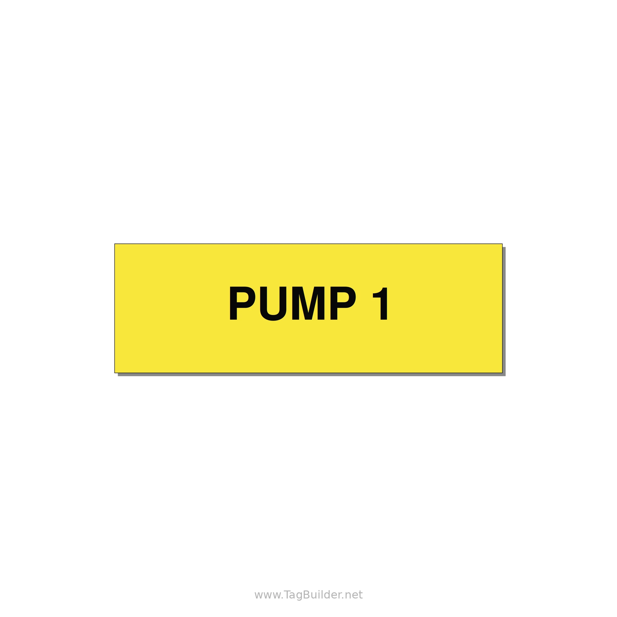 3.0x1.0" Safety Label - PUMP 1 — 3x1" Black on Yellow, Holes