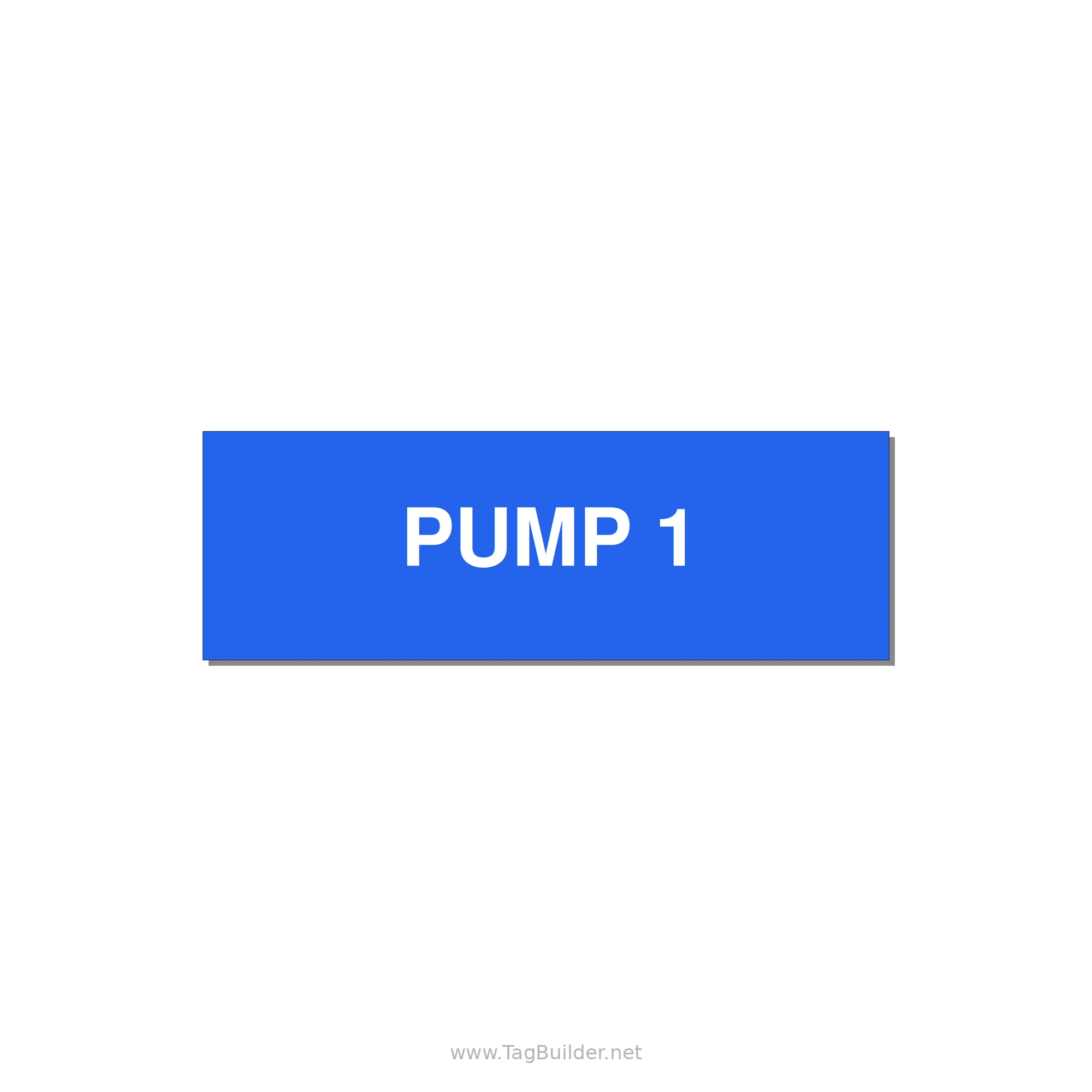 3.0x1.0" Safety Label - PUMP 1 — 3x1" White on Blue, Adhesive