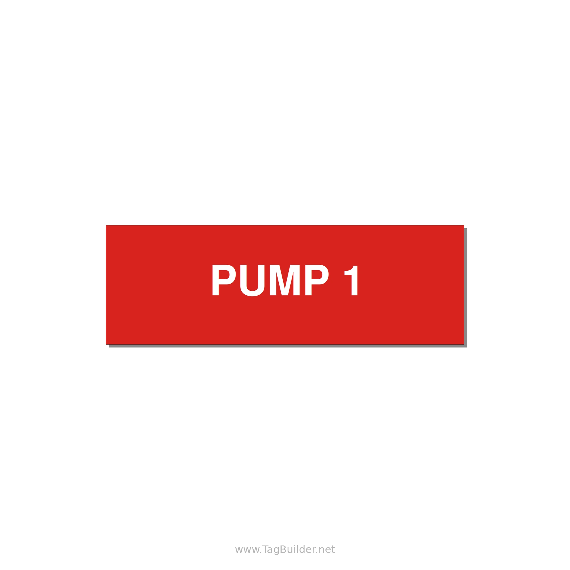 3.0x1.0" Safety Label - PUMP 1 — 3x1" White on Red, Holes