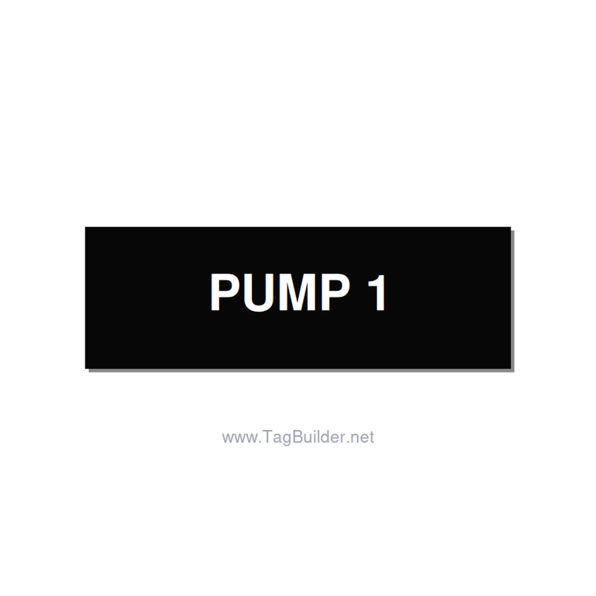3.0x1.0" Safety Label - PUMP 1, White/Black, Adhesive