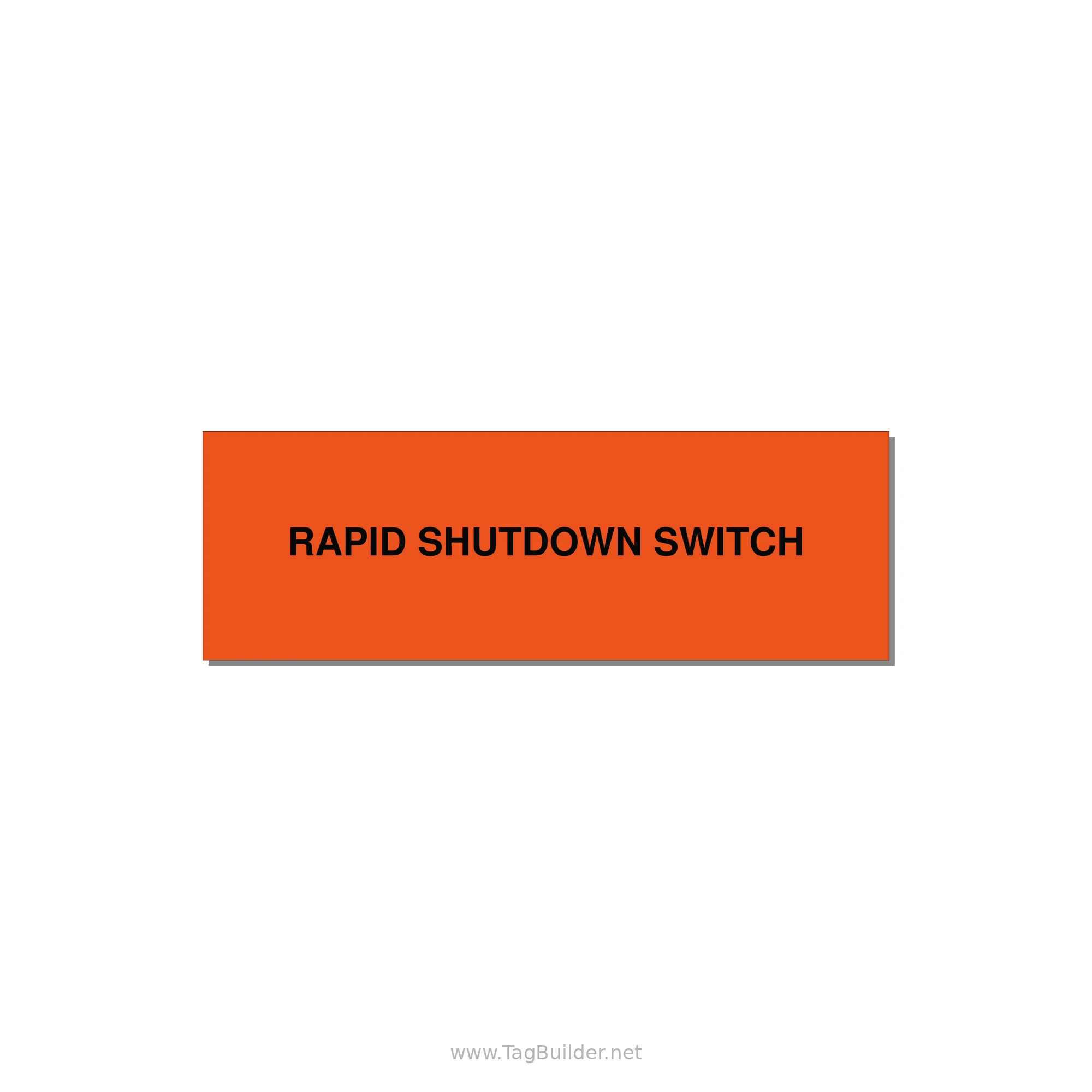 3.0x1.0" Safety Label - RAPID SHUTDOWN SWITCH — 3x1" Black on Orange, Holes