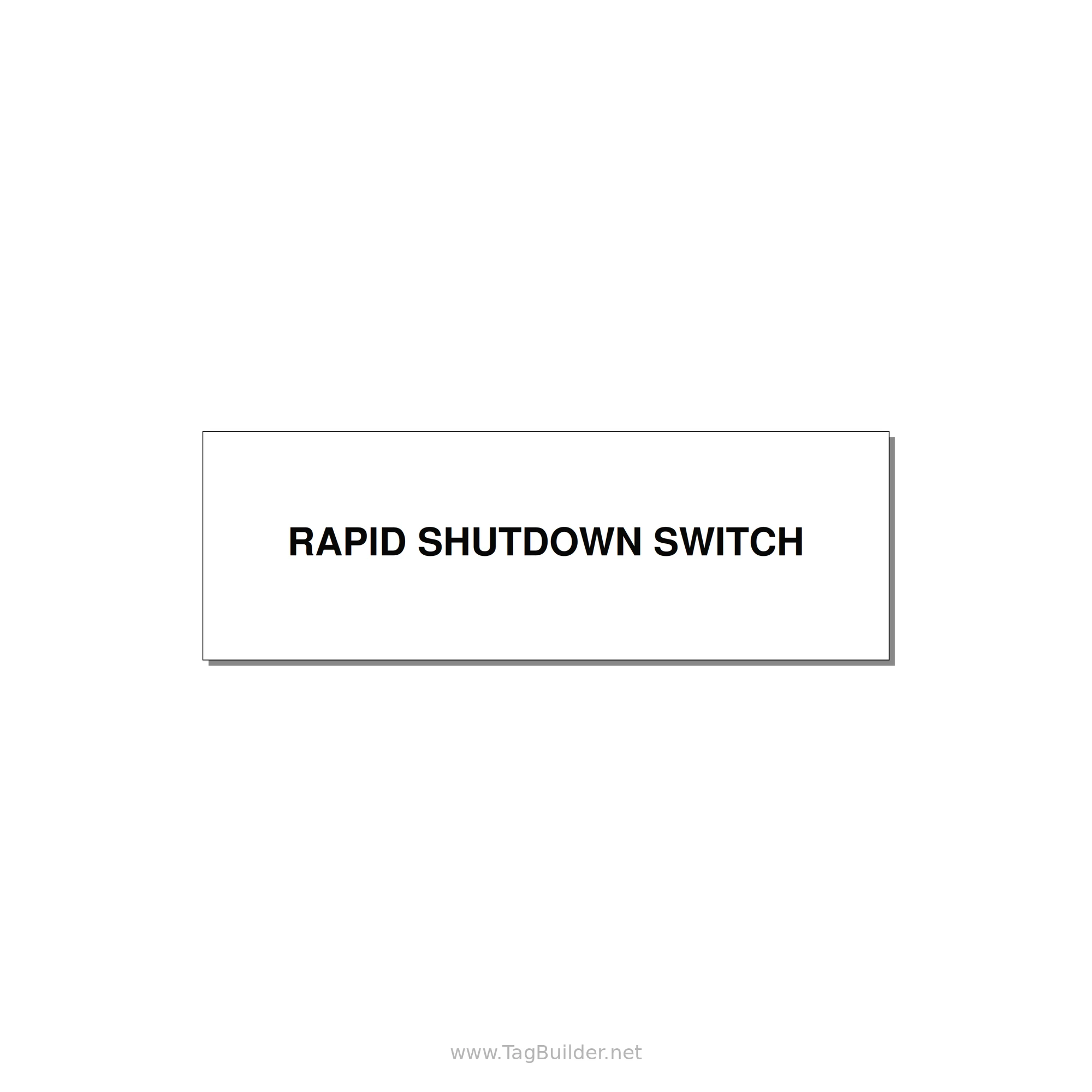 3.0x1.0" Safety Label - RAPID SHUTDOWN SWITCH — 3x1" Black on White, Adhesive