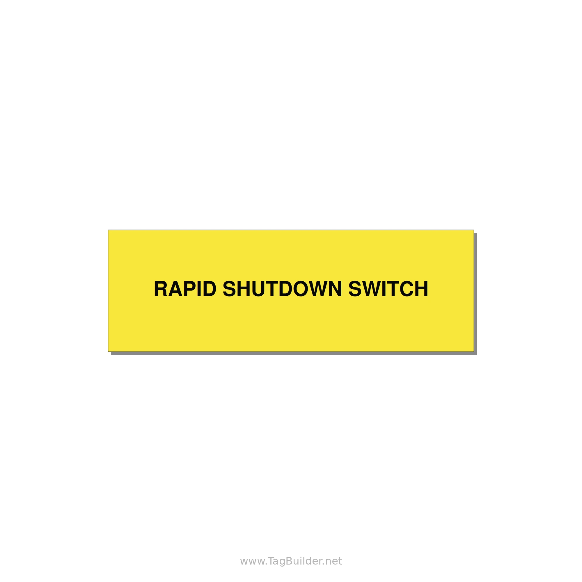 3.0x1.0" Safety Label - RAPID SHUTDOWN SWITCH — 3x1" Black on Yellow, Adhesive