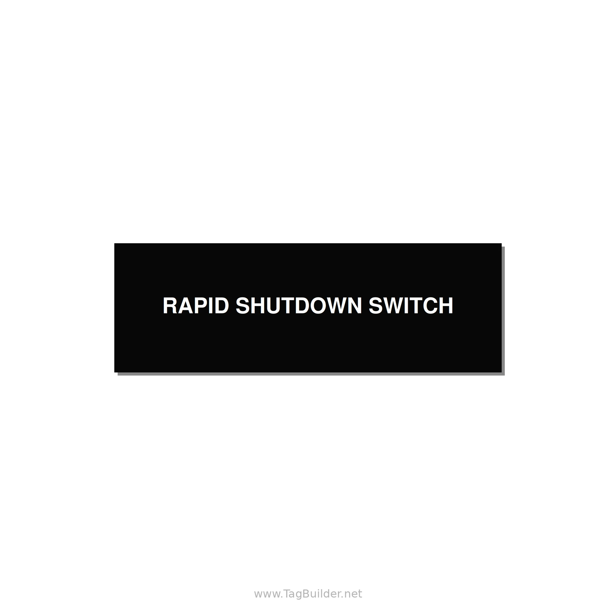 3.0x1.0" Safety Label - RAPID SHUTDOWN SWITCH — 3x1" White on Black, Adhesive