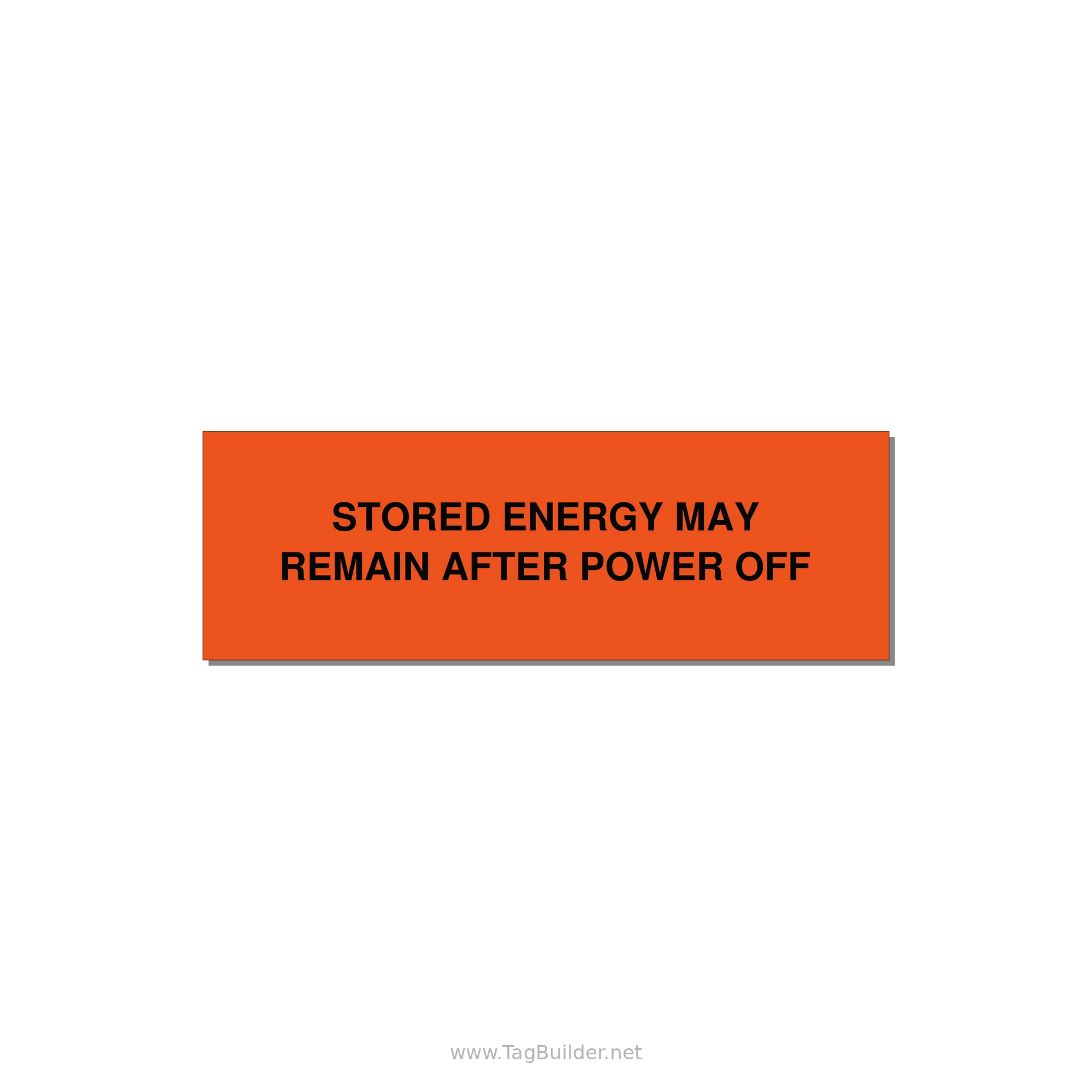 3.0x1.0" Safety Label - STO — 3x1" Black on Orange, Adhesive