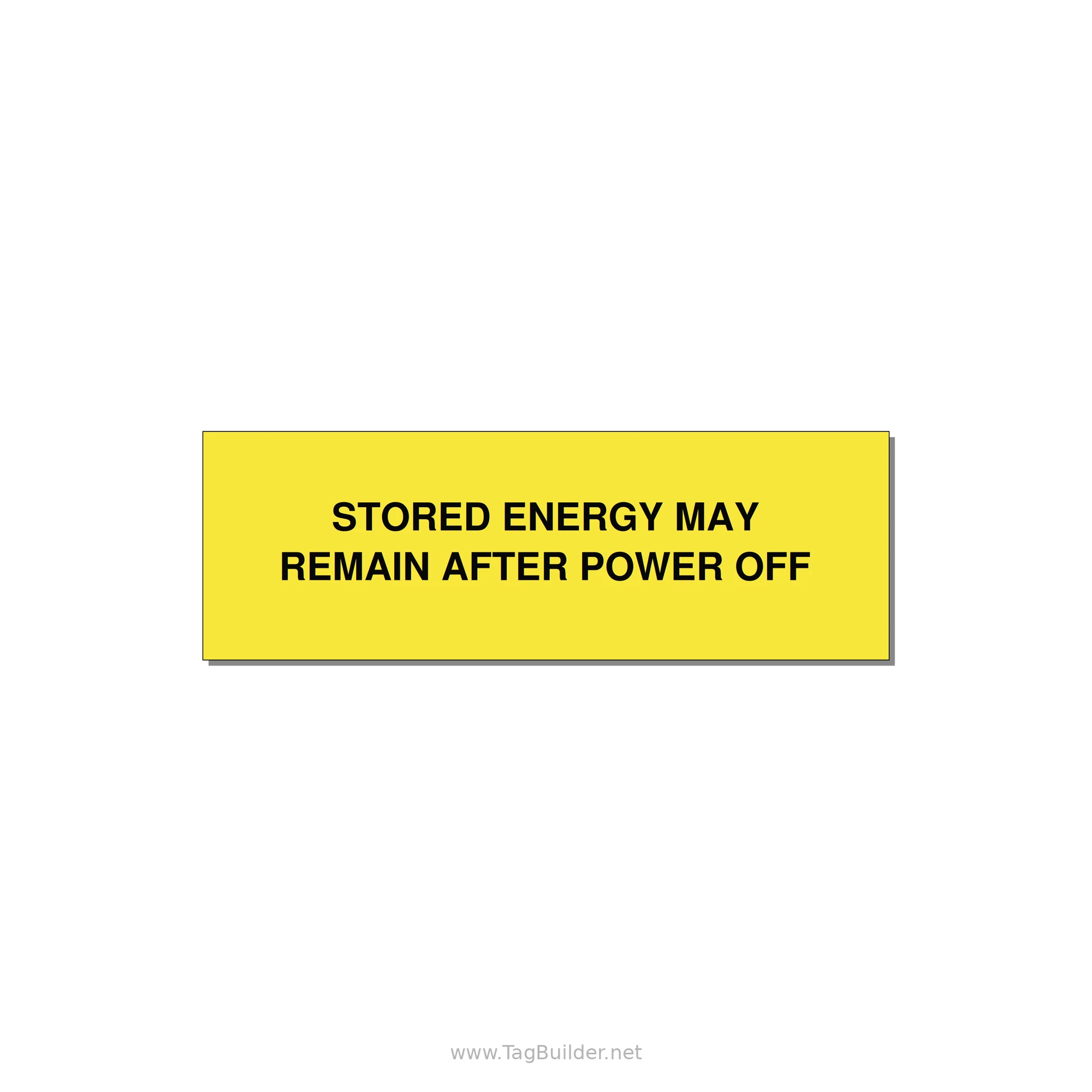 3.0x1.0" Safety Label - STO — 3x1" Black on Yellow, Holes