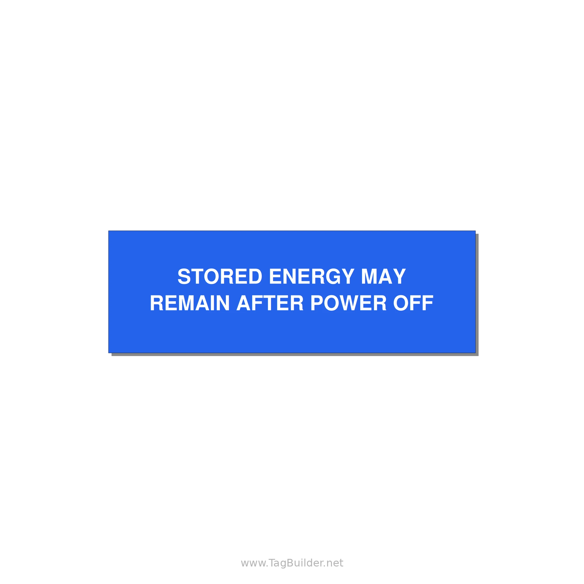 3.0x1.0" Safety Label - STO — 3x1" White on Blue, Adhesive