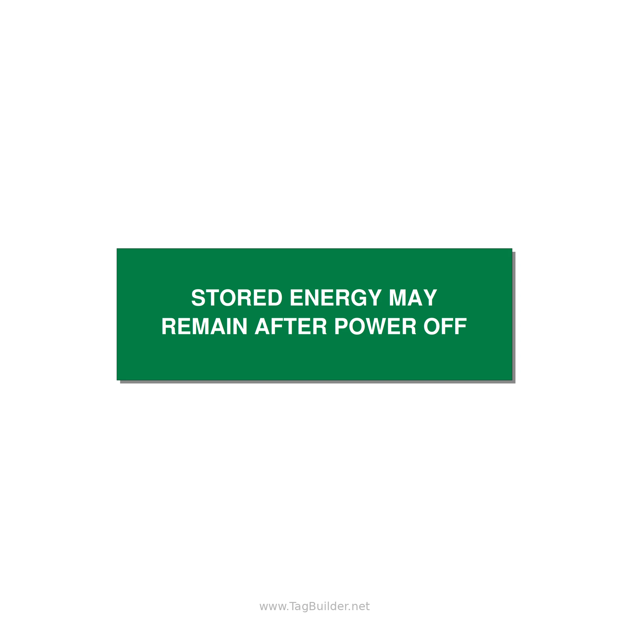 3.0x1.0" Safety Label - STO — 3x1" White on Green, Holes