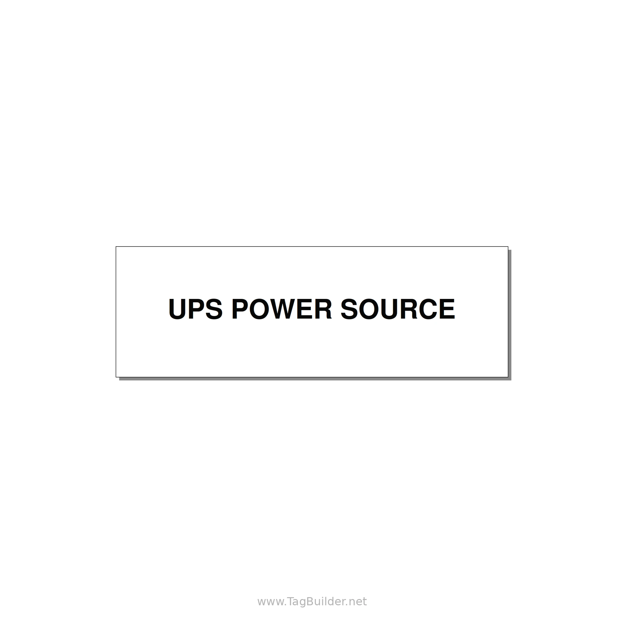 3.0x1.0" Safety Label - UPS POWER SOURCE — 3x1" Black on White, Holes
