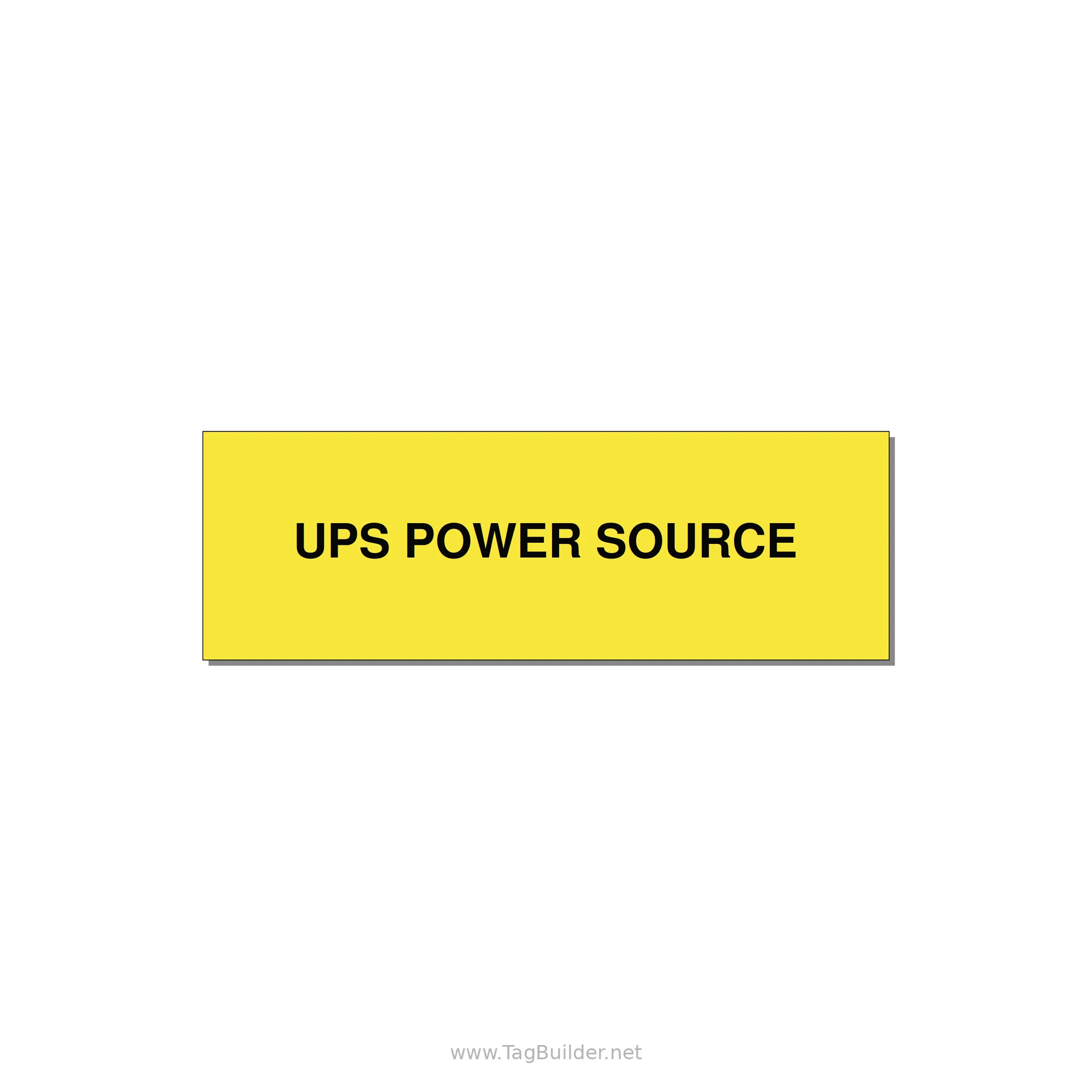 3.0x1.0" Safety Label - UPS POWER SOURCE — 3x1" Black on Yellow, Adhesive
