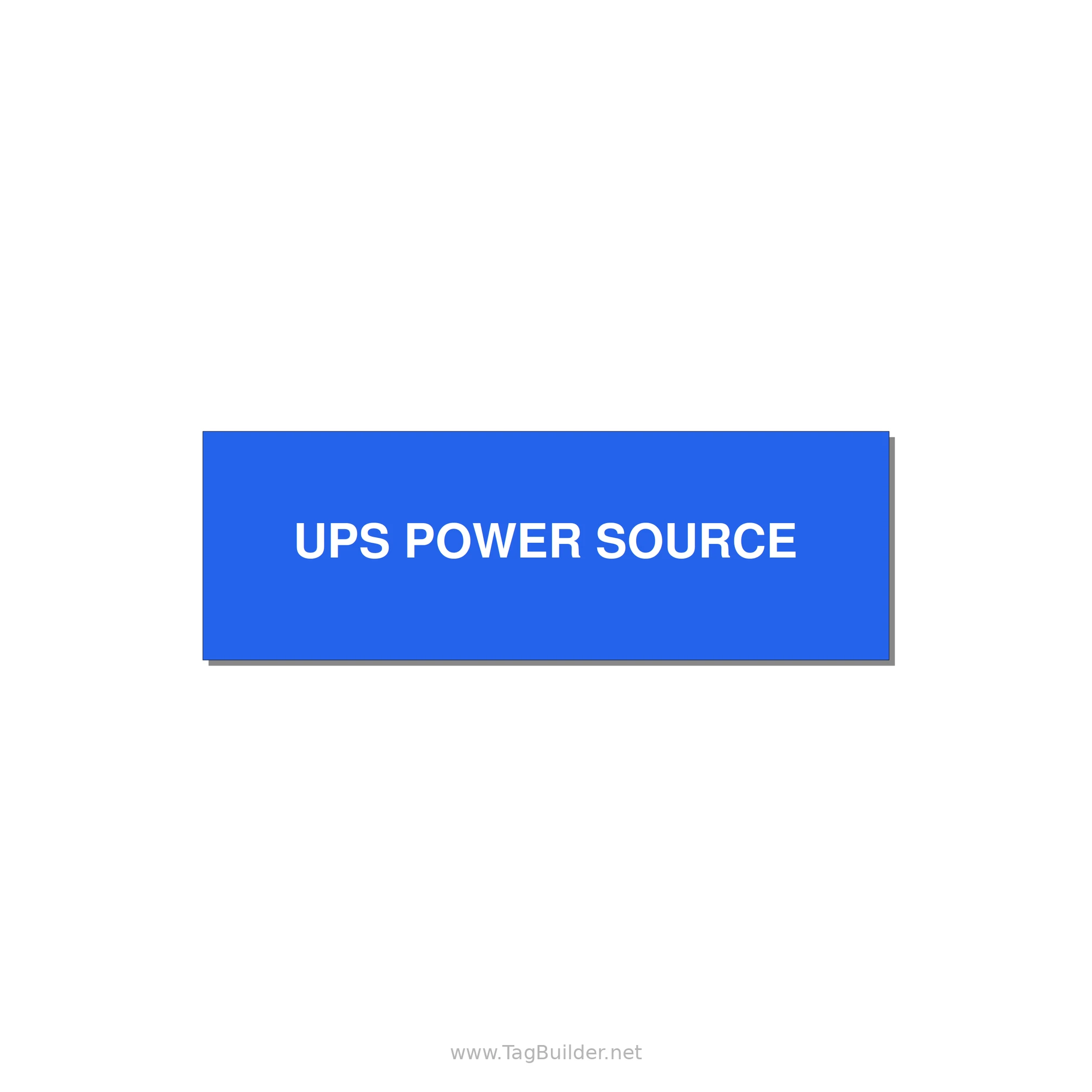 3.0x1.0" Safety Label - UPS POWER SOURCE — 3x1" White on Blue, Adhesive