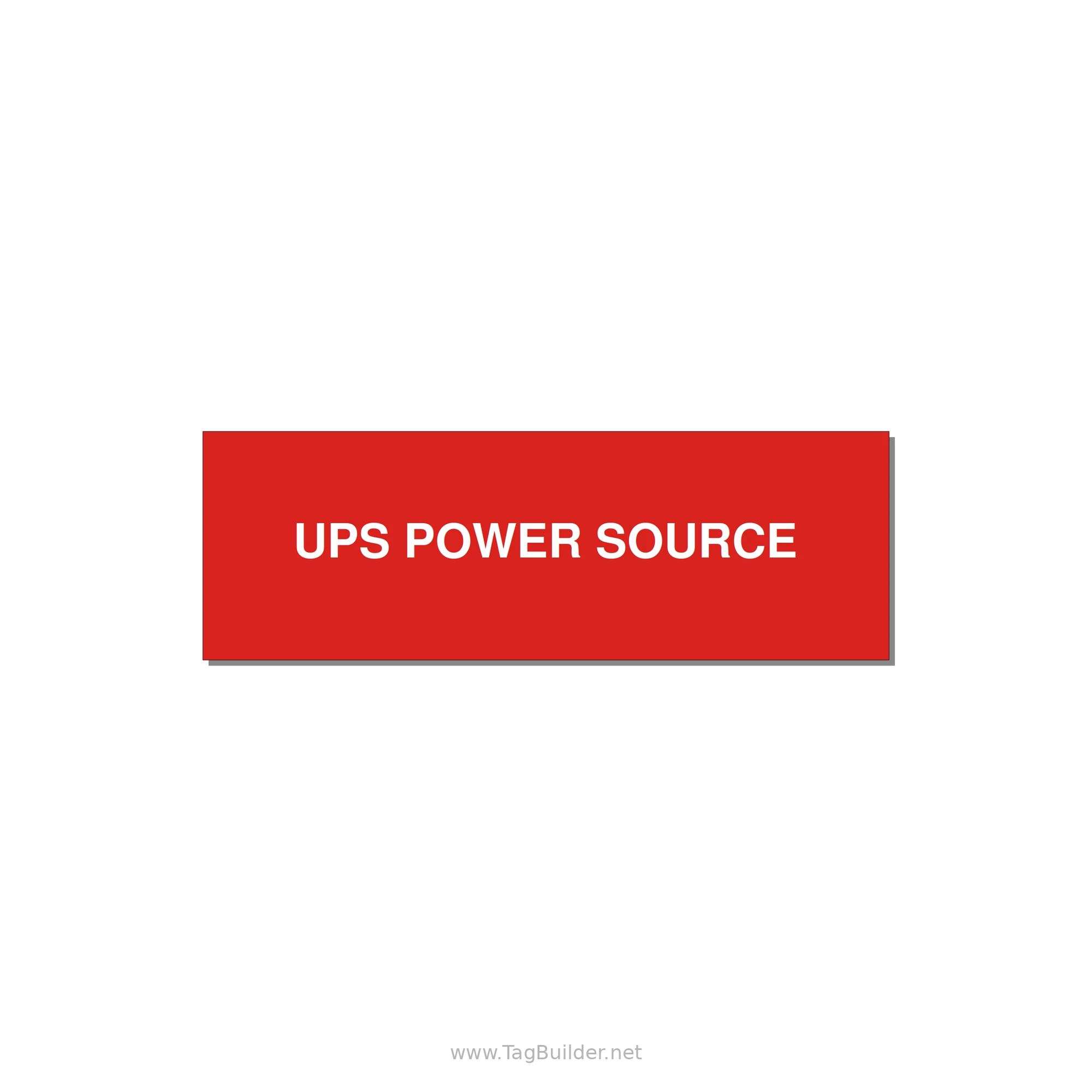 3.0x1.0" Safety Label - UPS POWER SOURCE — 3x1" White on Red, Adhesive