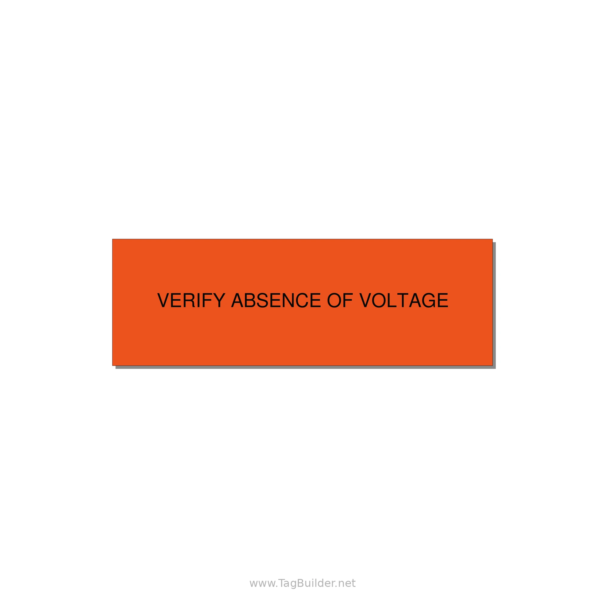 3.0x1.0" Safety Label - VERIFY ABSENCE OF VOLTAGE — 3x1" Black on Orange, Adhesive