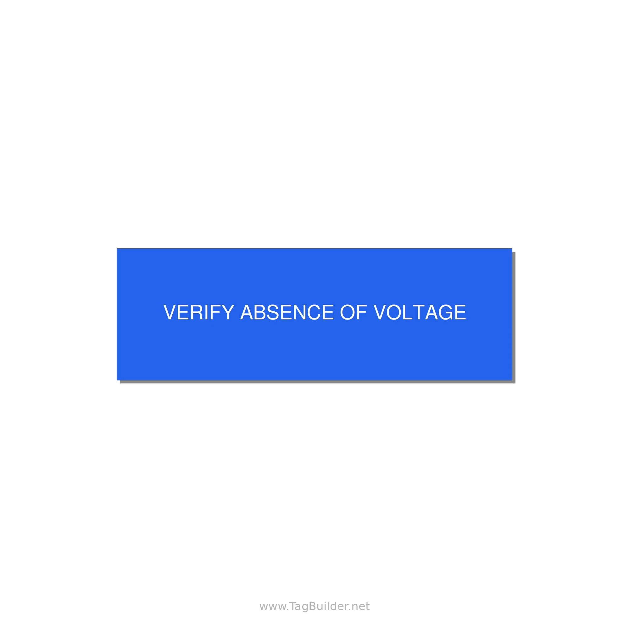 3.0x1.0" Safety Label - VERIFY ABSENCE OF VOLTAGE — 3x1" White on Blue, Holes
