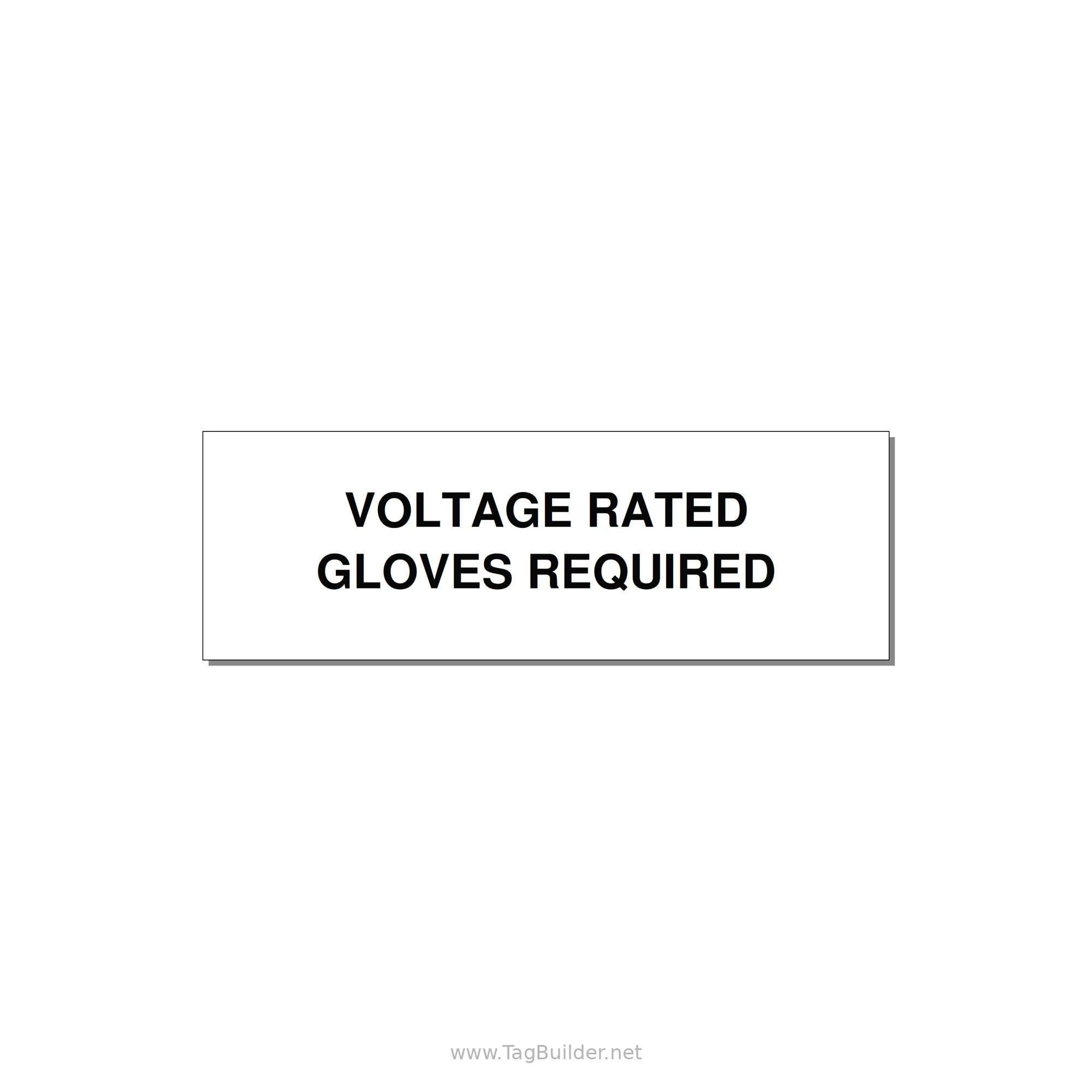 3.0x1.0" Safety Label - VOLTAGE RATED GLOVES REQU — 3x1" Black on White, Holes