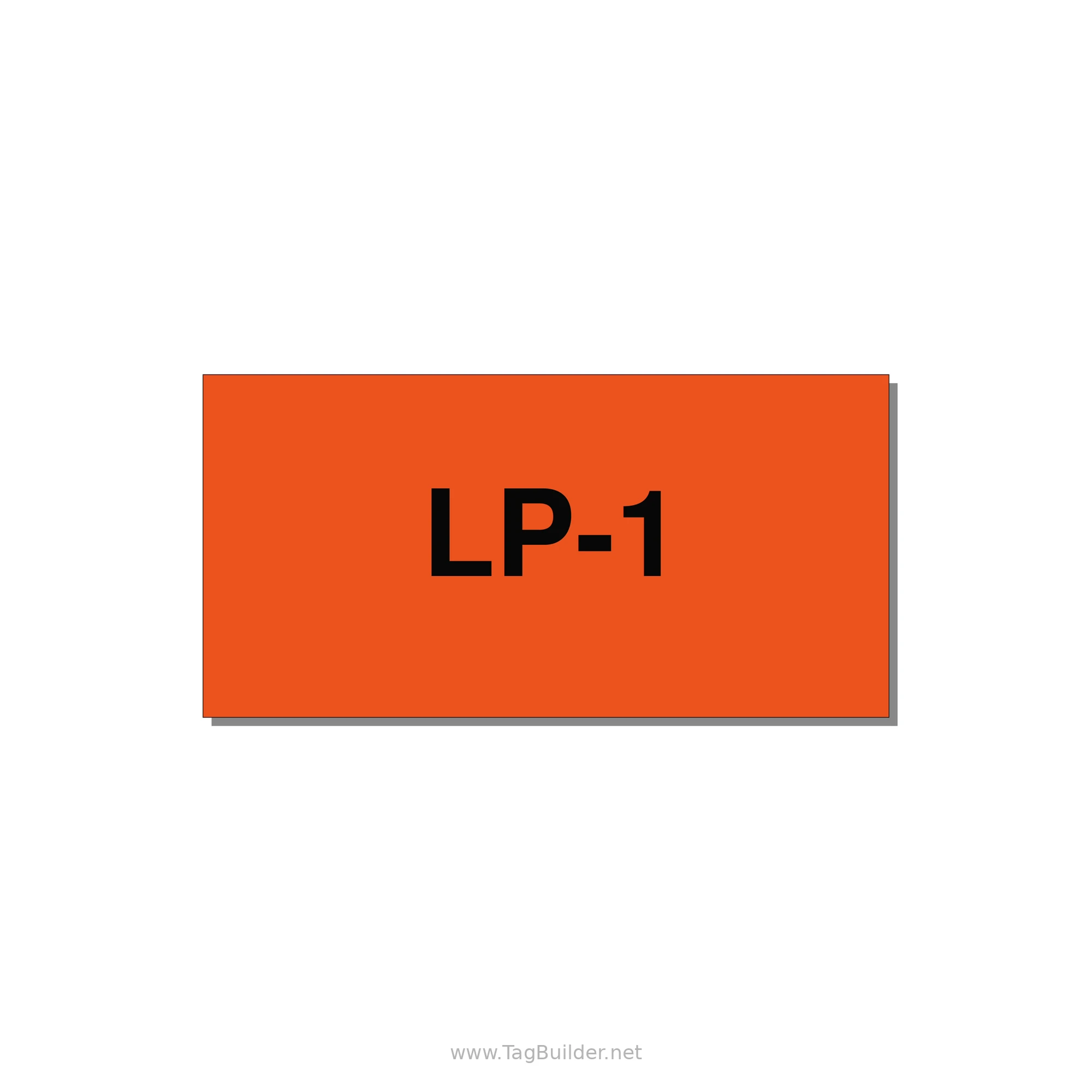 3.0x1.5" Safety Label - LP-1 — 3x1.5" Black on Orange, Adhesive