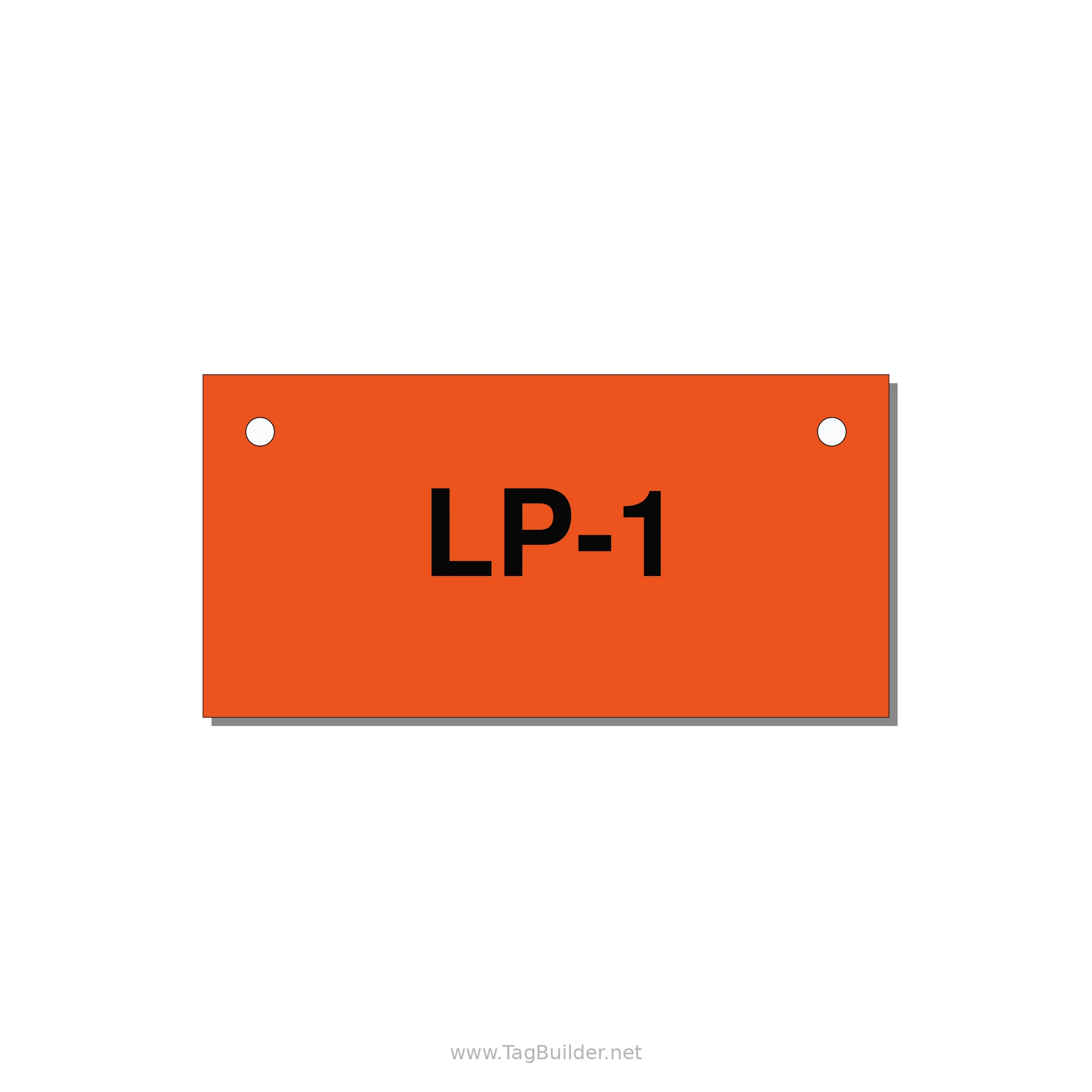 3.0x1.5" Safety Label - LP-1 — 3x1.5" Black on Orange, Holes