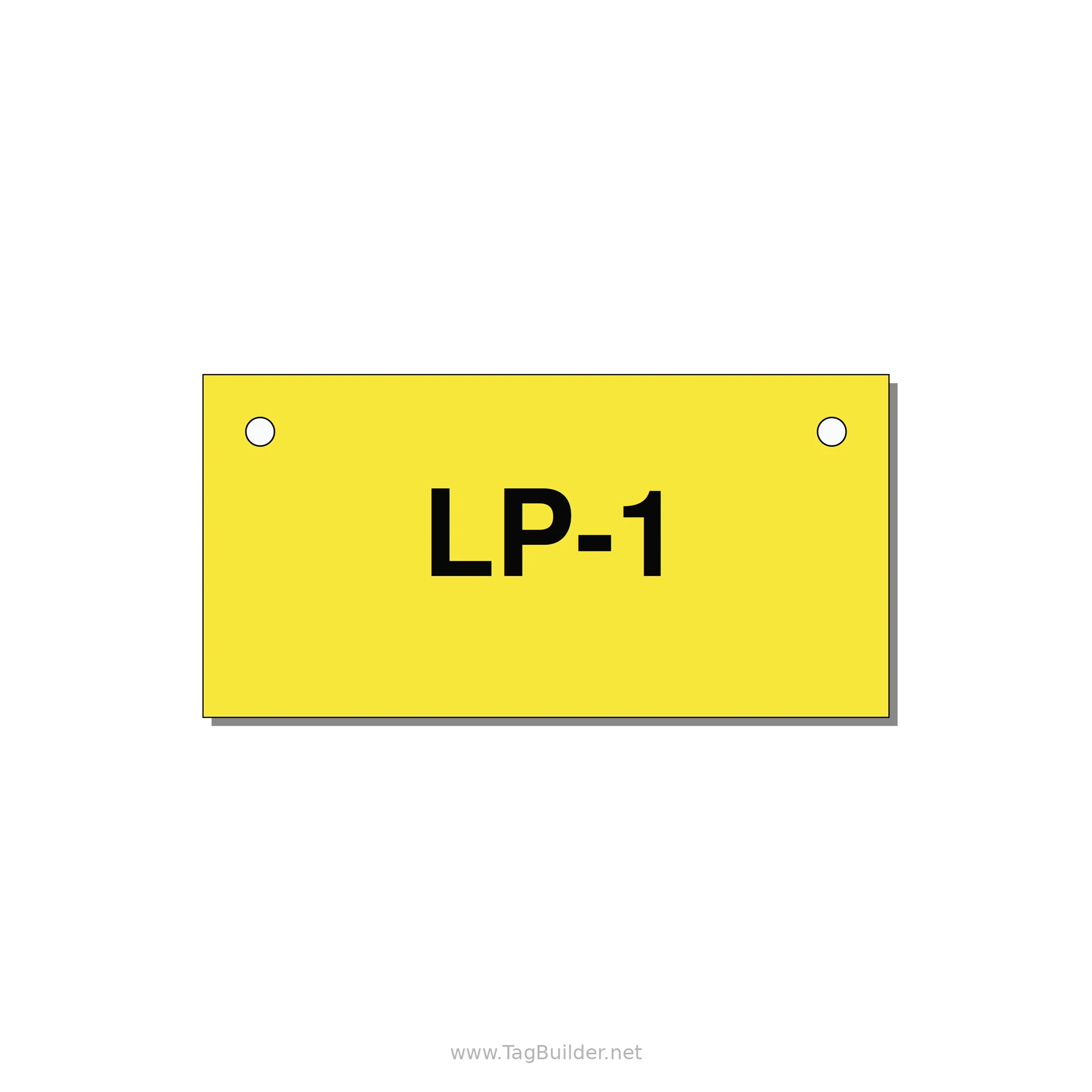 3.0x1.5" Safety Label - LP-1 — 3x1.5" Black on Yellow, Holes