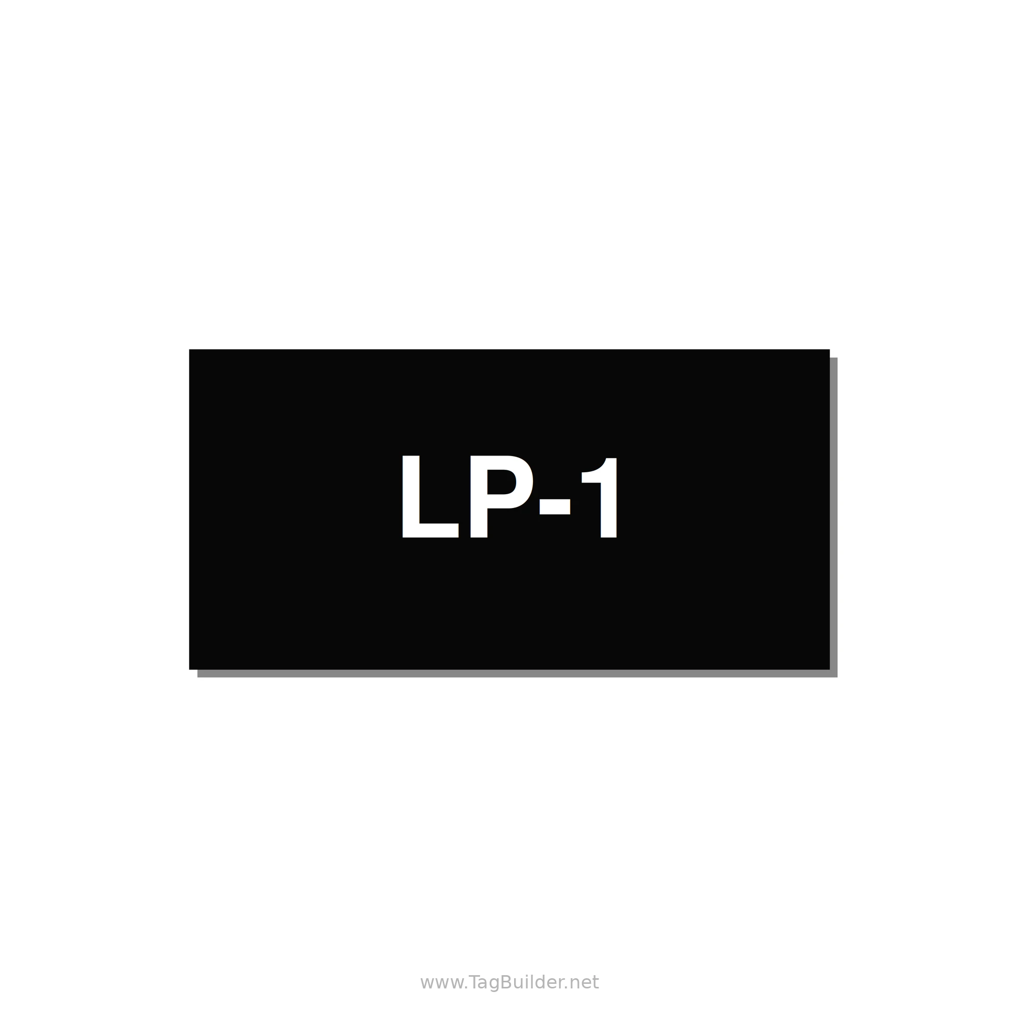 3.0x1.5" Safety Label - LP-1 — 3x1.5" White on Black, Adhesive