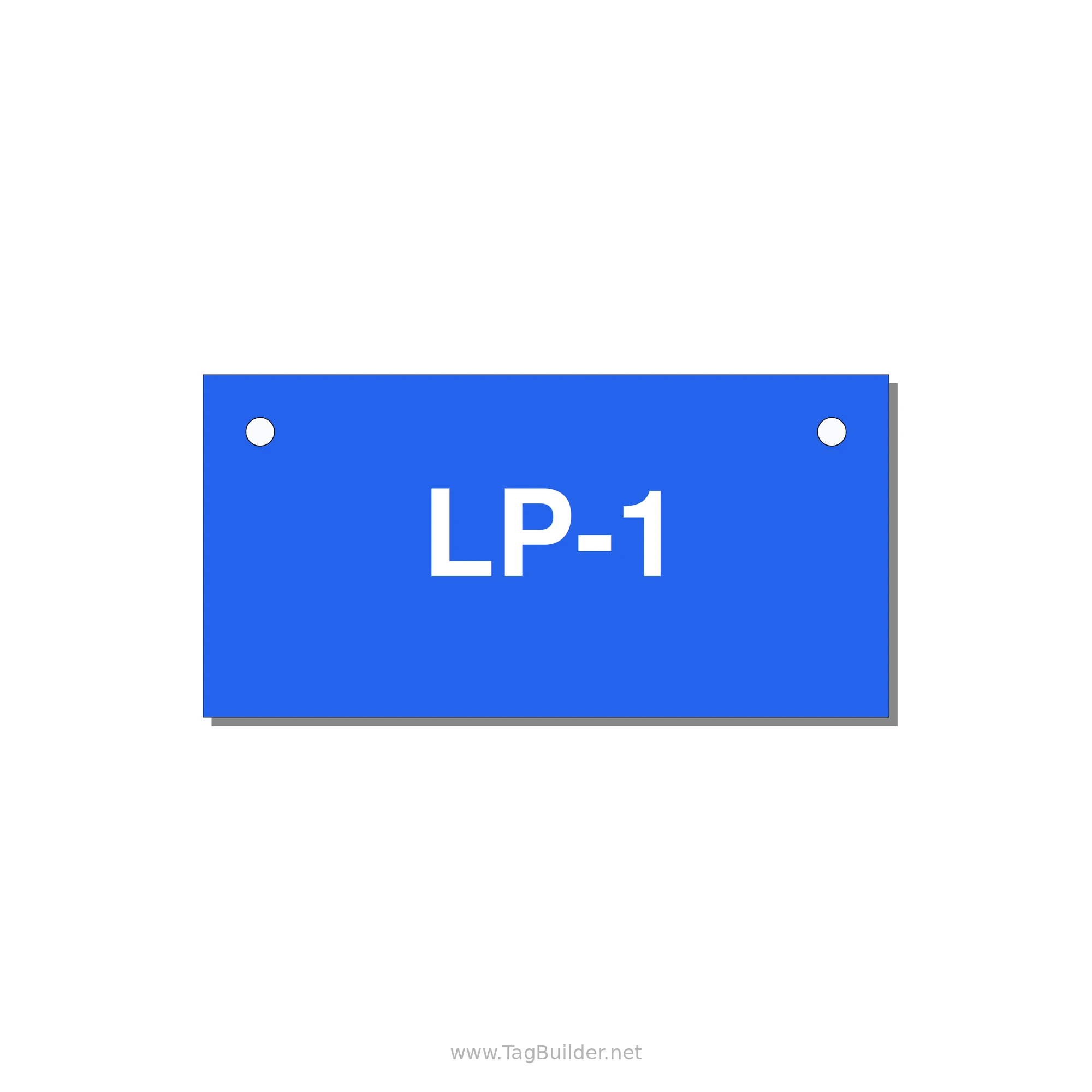 3.0x1.5" Safety Label - LP-1 — 3x1.5" White on Blue, Holes