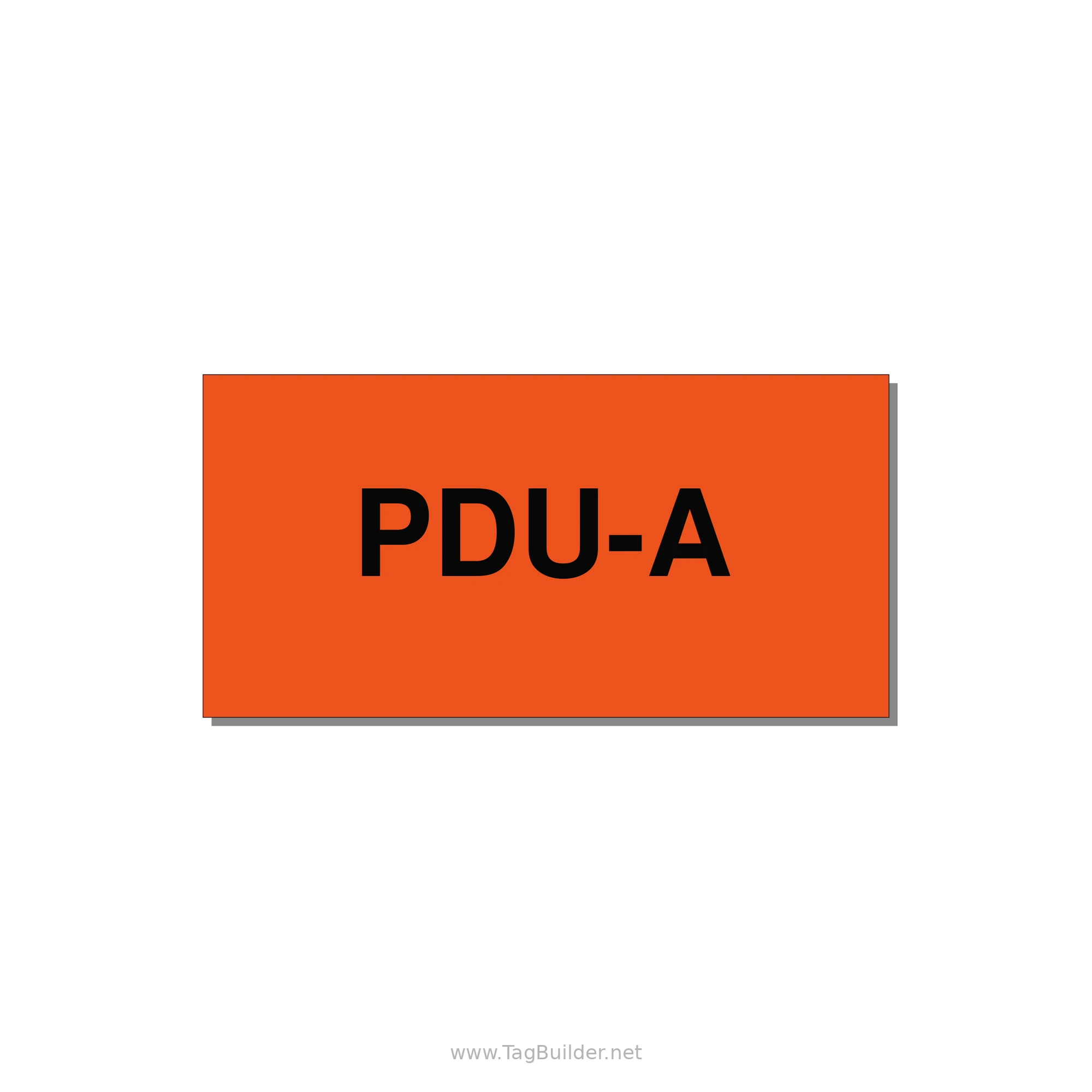 3.0x1.5" Safety Label - PDU-A — 3x1.5" Black on Orange, Adhesive
