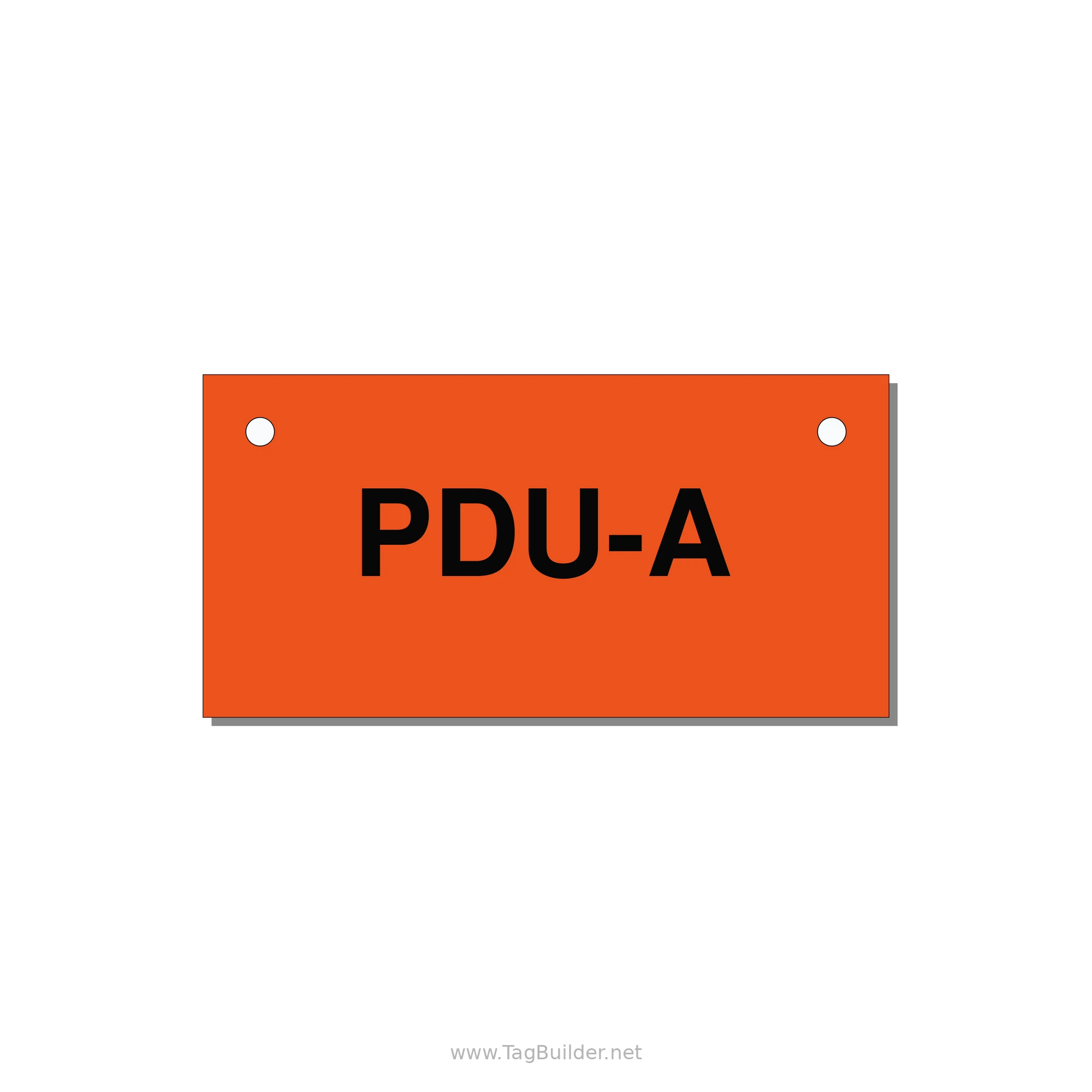 3.0x1.5" Safety Label - PDU-A — 3x1.5" Black on Orange, Holes