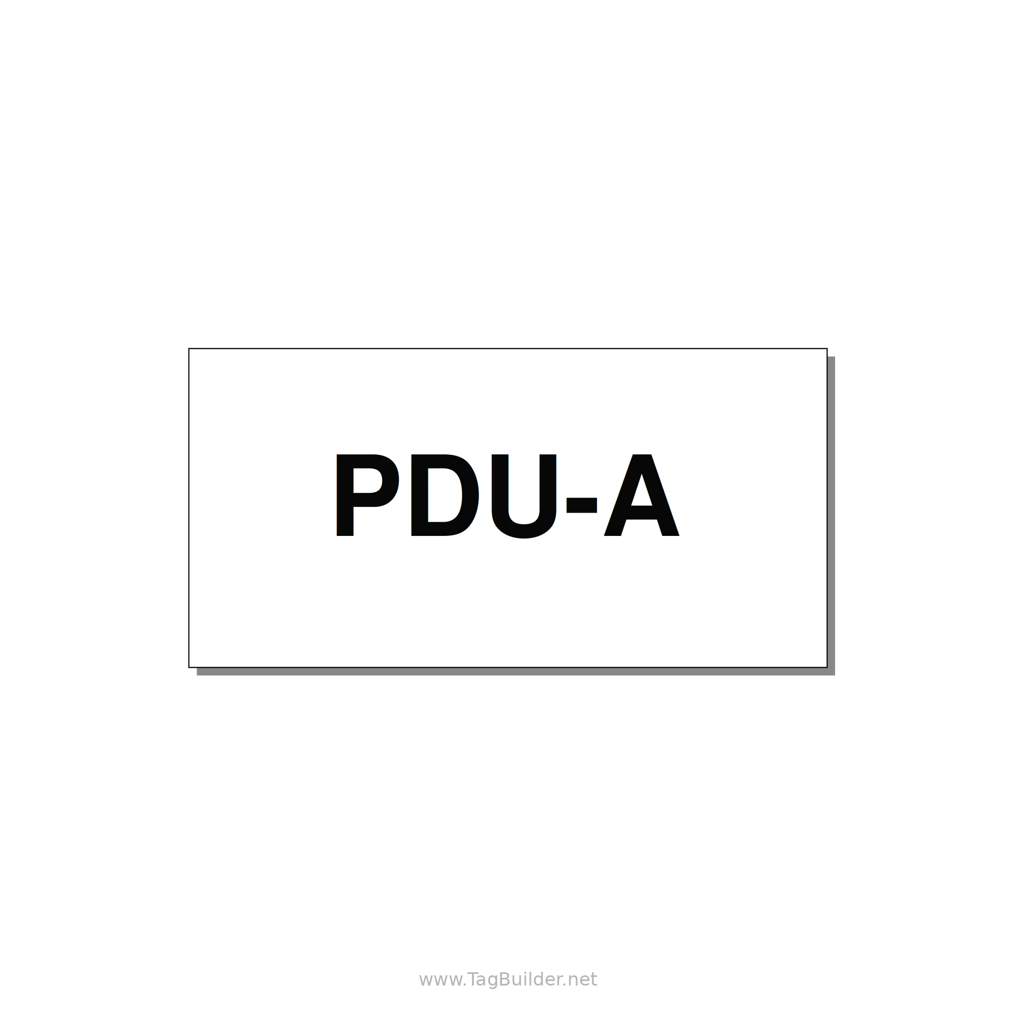 3.0x1.5" Safety Label - PDU-A — 3x1.5" Black on White, Adhesive