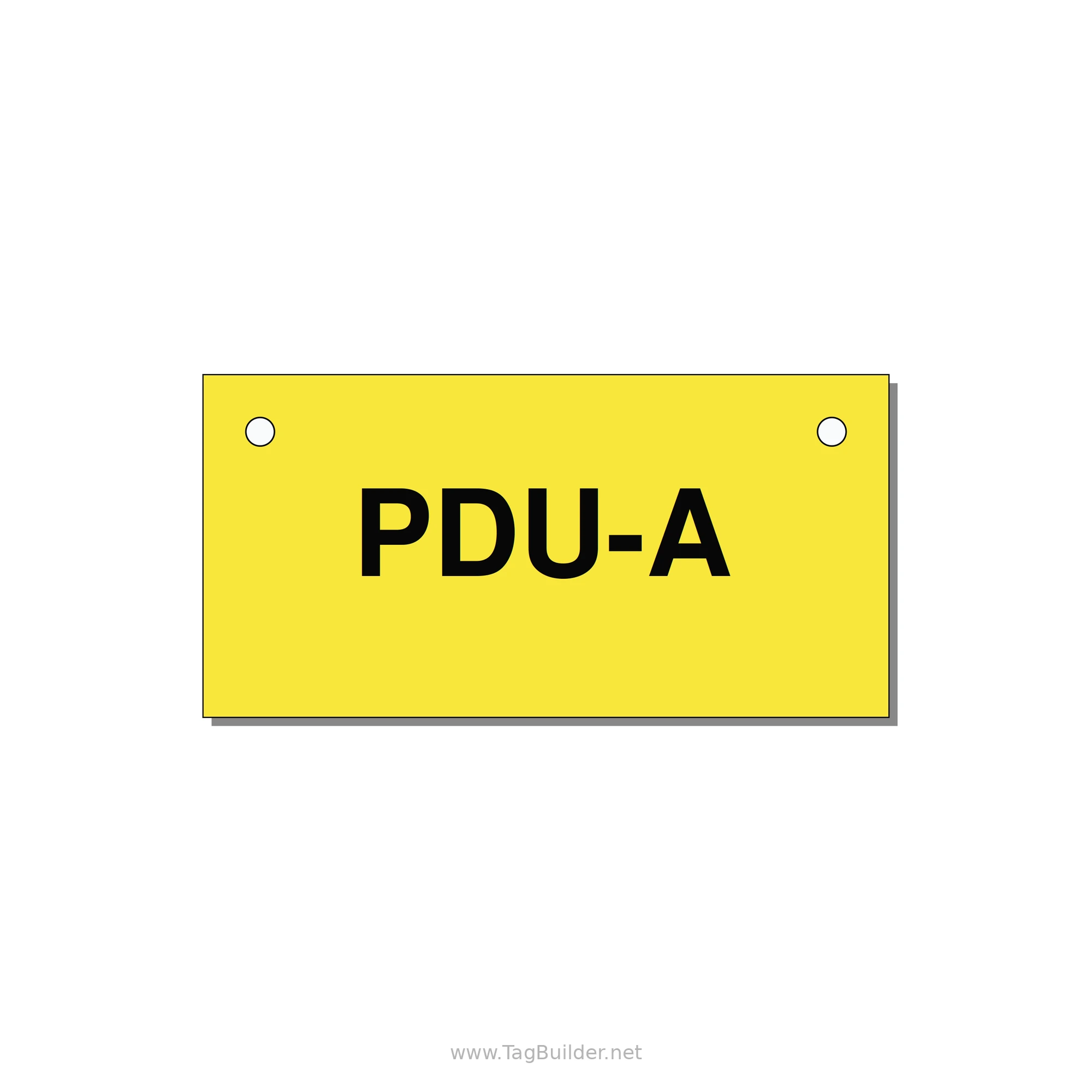 3.0x1.5" Safety Label - PDU-A — 3x1.5" Black on Yellow, Holes