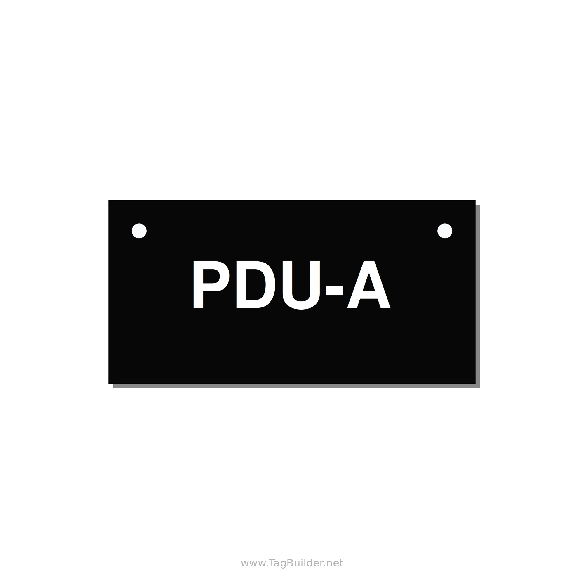 3.0x1.5" Safety Label - PDU-A — 3x1.5" White on Black, Holes