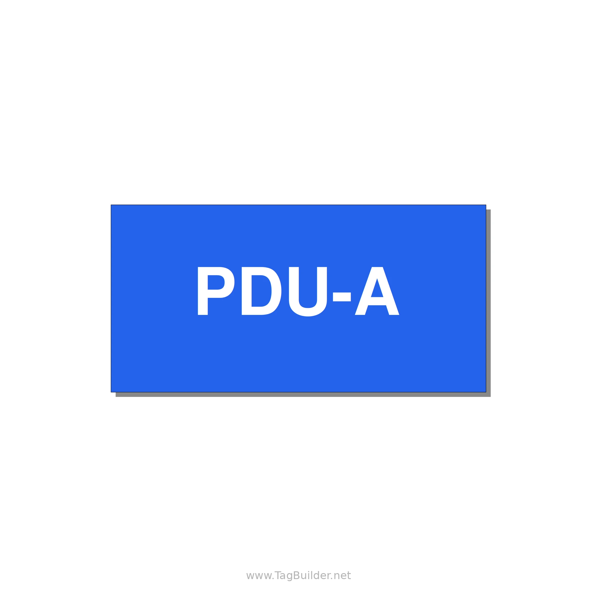 3.0x1.5" Safety Label - PDU-A — 3x1.5" White on Blue, Adhesive