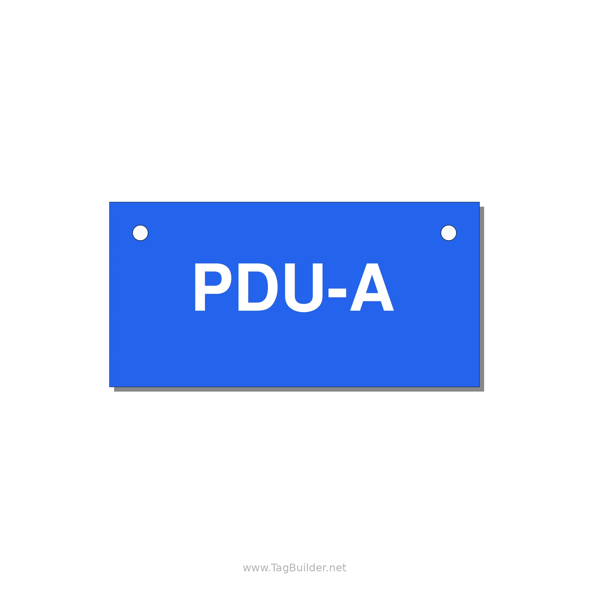 3.0x1.5" Safety Label - PDU-A — 3x1.5" White on Blue, Holes