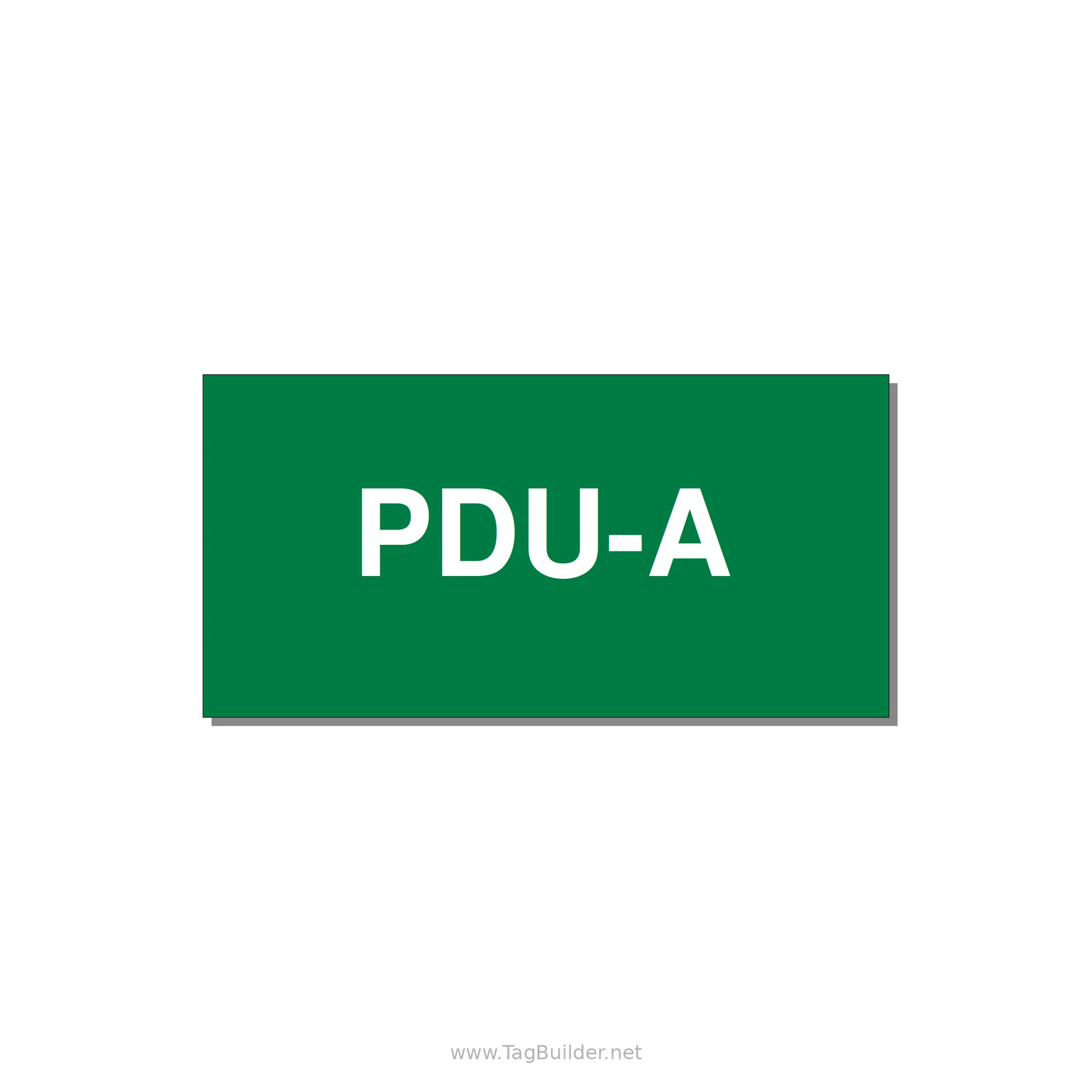 3.0x1.5" Safety Label - PDU-A — 3x1.5" White on Green, Adhesive