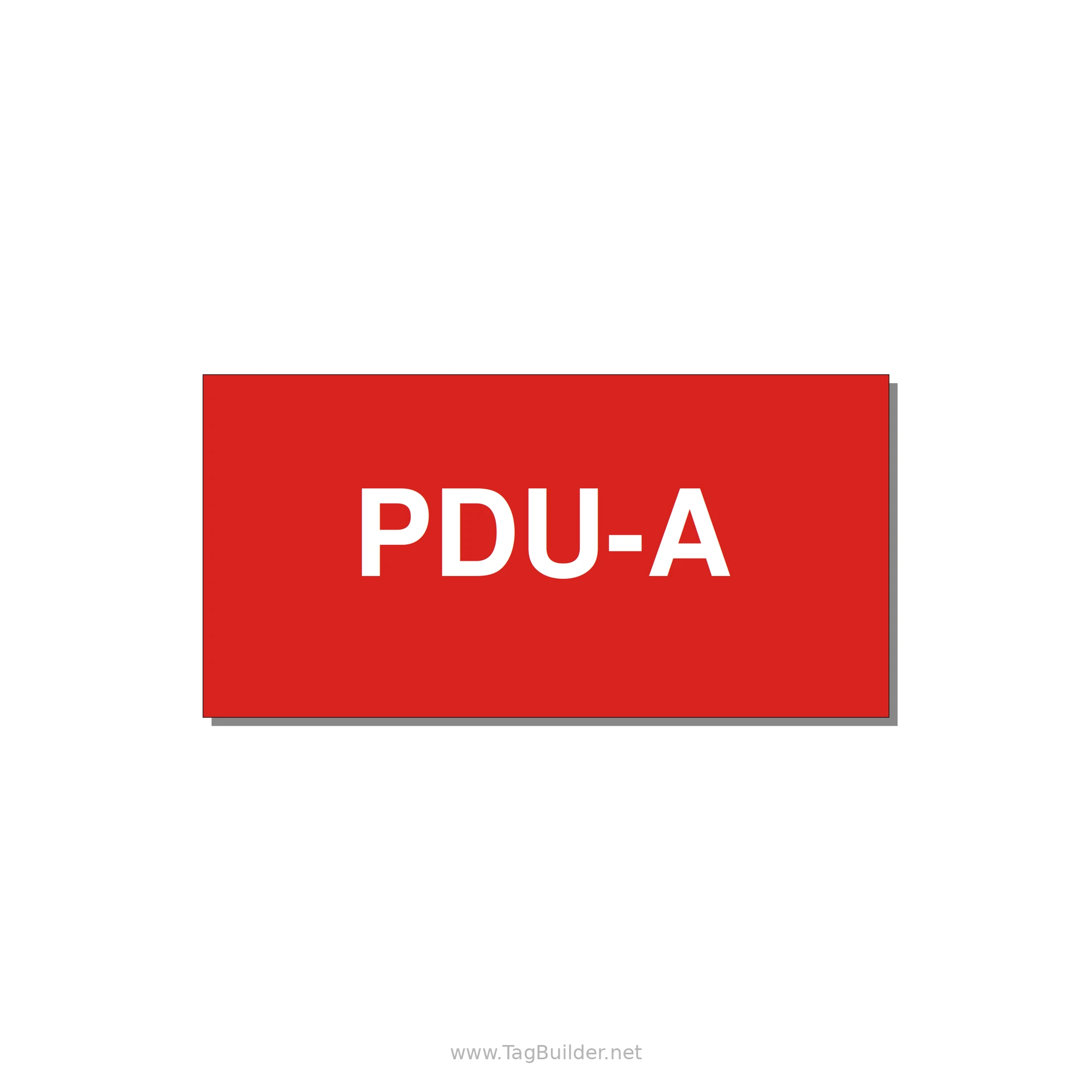 3.0x1.5" Safety Label - PDU-A — 3x1.5" White on Red, Adhesive
