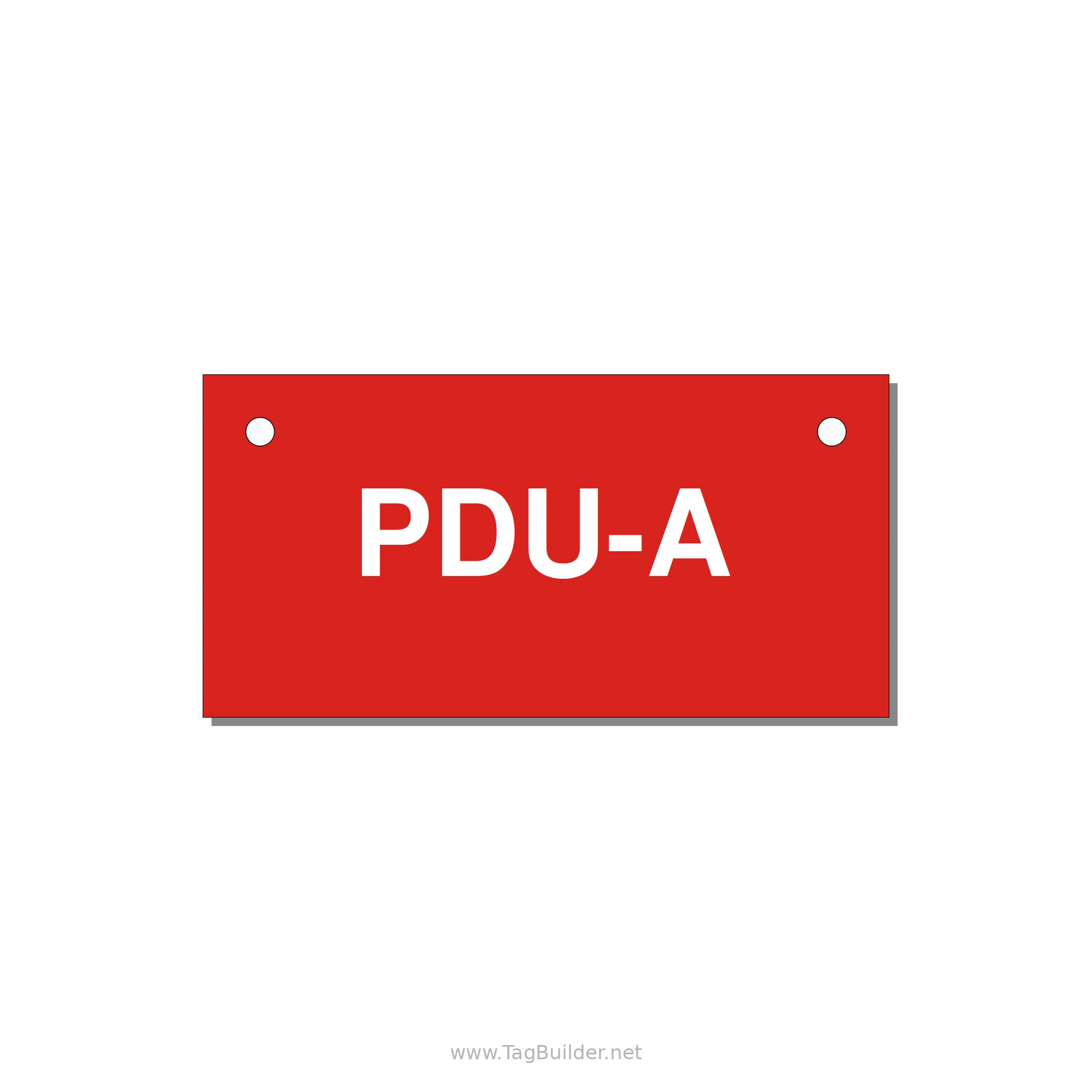 3.0x1.5" Safety Label - PDU-A — 3x1.5" White on Red, Holes