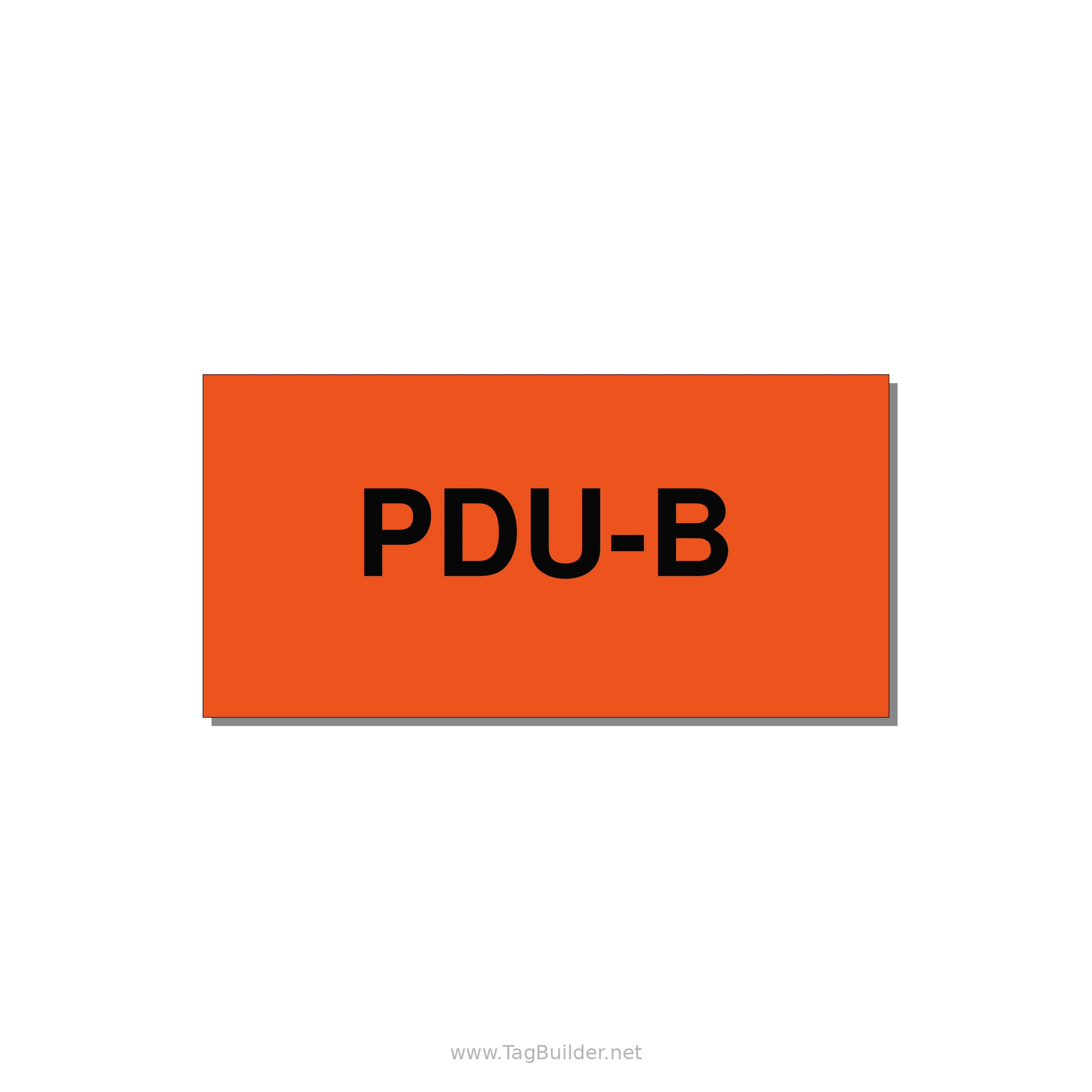 3.0x1.5" Safety Label - PDU-B — 3x1.5" Black on Orange, Adhesive