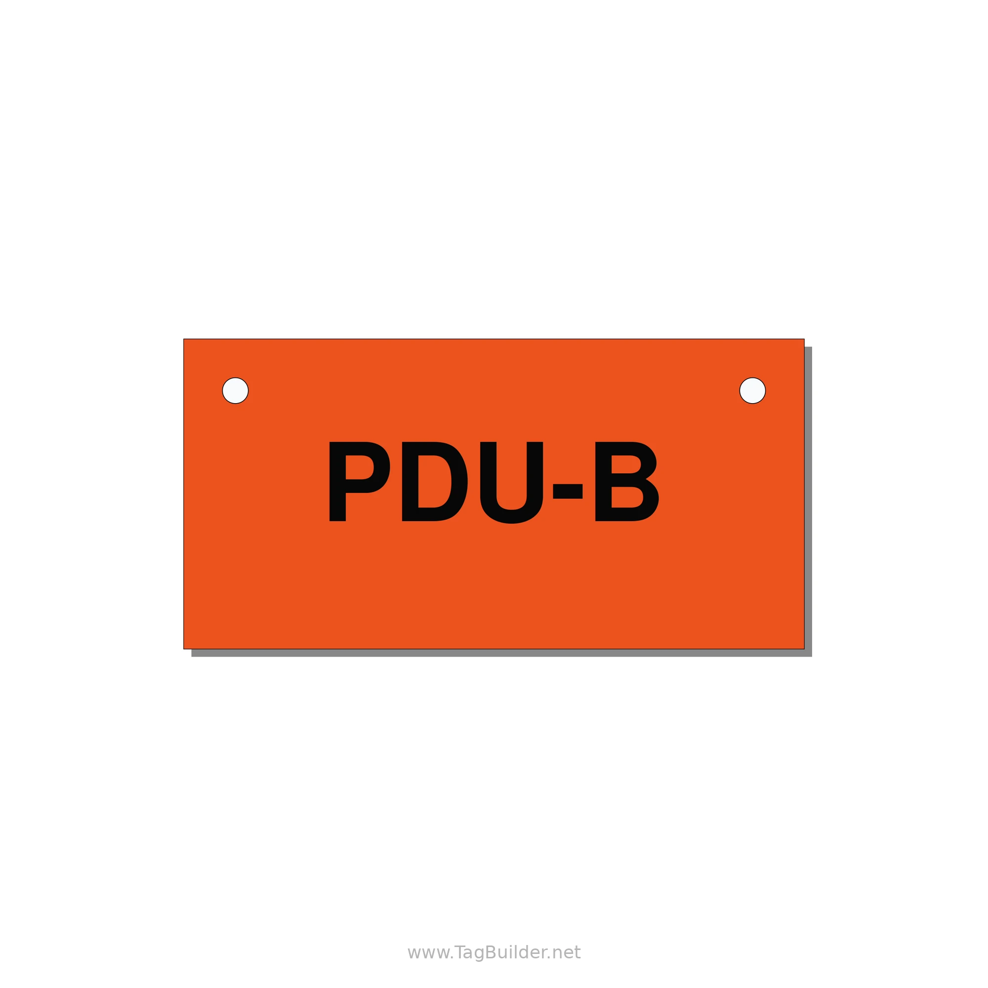 3.0x1.5" Safety Label - PDU-B — 3x1.5" Black on Orange, Holes