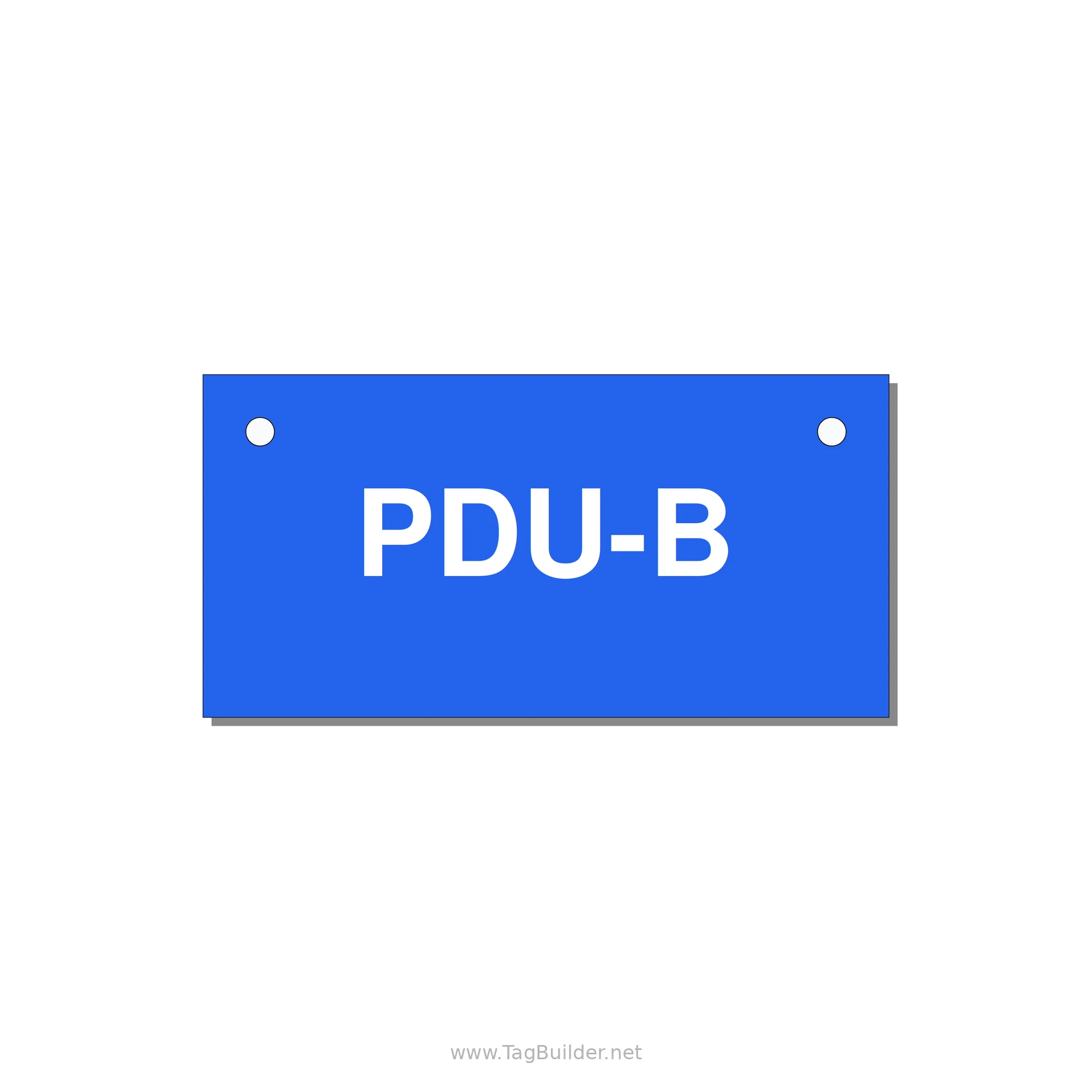 3.0x1.5" Safety Label - PDU-B — 3x1.5" White on Blue, Holes