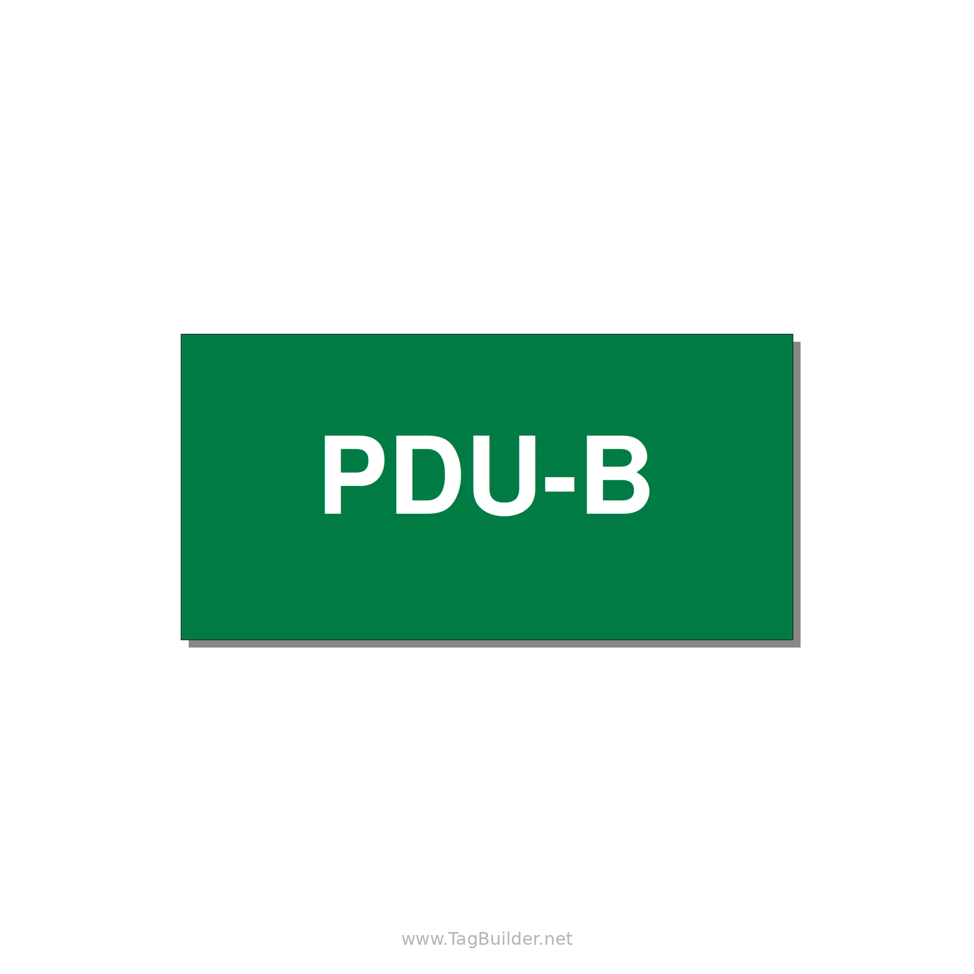 3.0x1.5" Safety Label - PDU-B — 3x1.5" White on Green, Adhesive