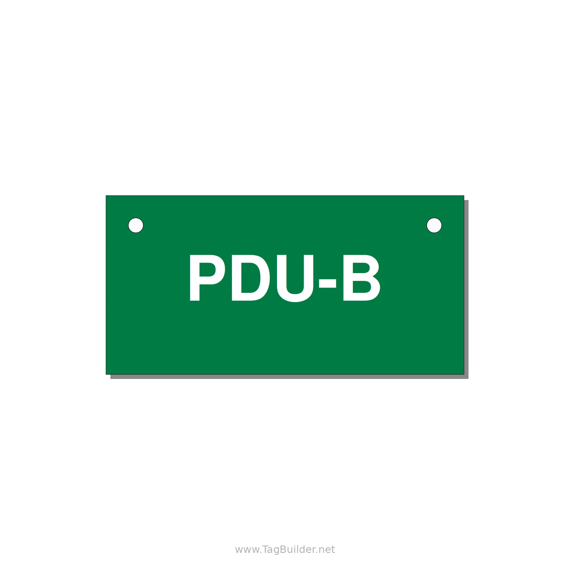 3.0x1.5" Safety Label - PDU-B — 3x1.5" White on Green, Holes