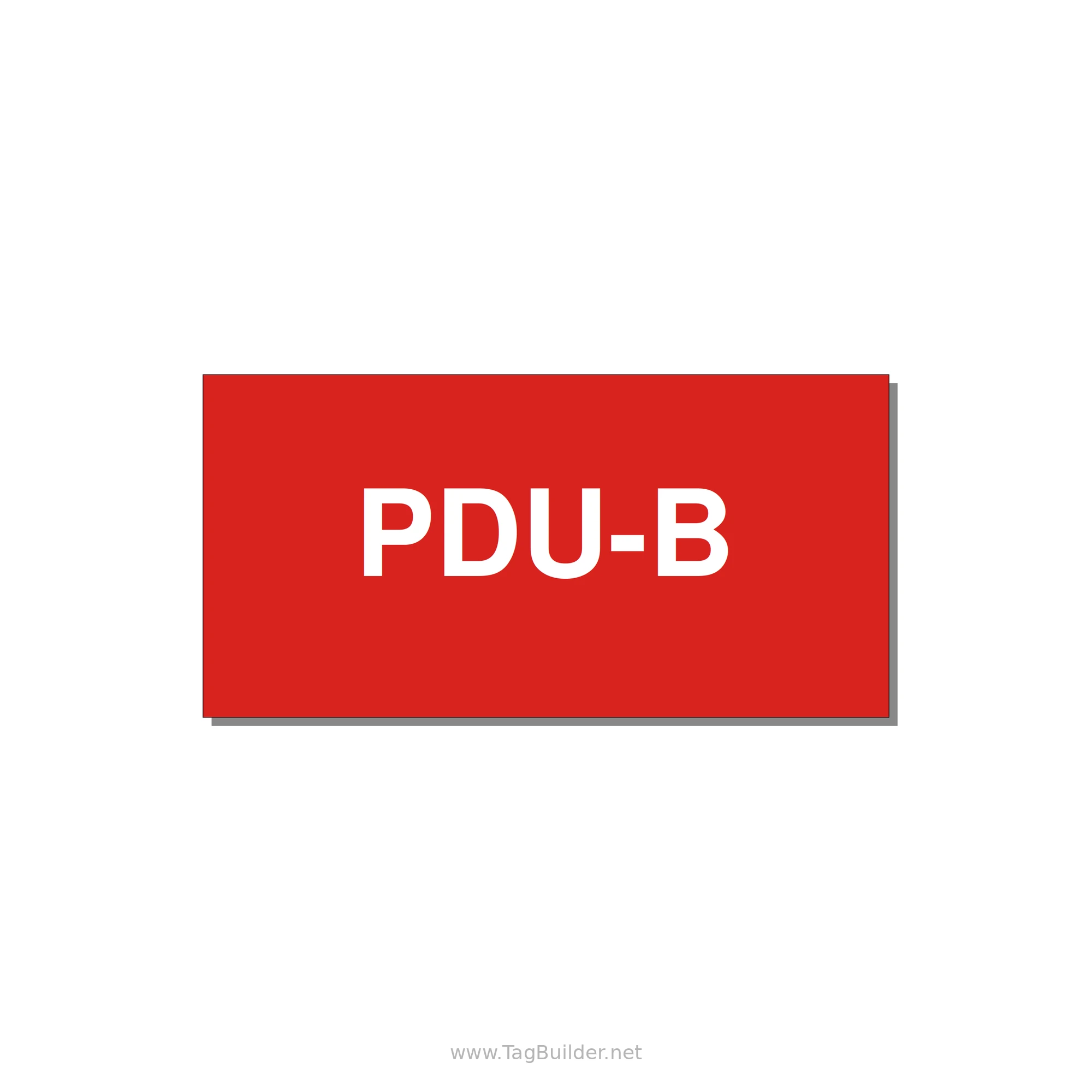 3.0x1.5" Safety Label - PDU-B — 3x1.5" White on Red, Adhesive